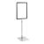 Plakatrahmen mit Standfuß und Halterung (Set) A4 schwarz  | Standfläche: grau  | Aluminiumstange verstellbar von 350 - 550 mm 