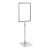 Plakatrahmen mit Standfuß und Halterung (Set) A4 grau  | Standfläche: grau  | Aluminiumstange verstellbar von 350 - 550 mm 