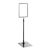 Plakatrahmen mit Standfuß und Halterung (Set) A5 grau  | Standfläche: schwarz  | Aluminiumstange verstellbar von 350 - 550 mm 