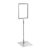 Plakatrahmen mit Standfuß und Halterung (Set) A5 Aluminiumstange verstellbar von 350 - 550 mm | grau | Standfläche: grau
