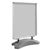 Kundenstopper STORM-STOP Lite A0 mit Wassertank, windfest, 32 mm Profil, runde Ecken silber 