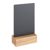 Tischaufsteller Kreidetafel schwarz|braun  | 120 x 80 mm 