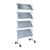 Prospektregal mit Rollen LINCOLN, Metall, 12x A4, silber 4  | 12x A4 