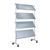 Prospektregal mit Rollen LINCOLN, Metall, 16x A4, silber 4  | 16x A4 