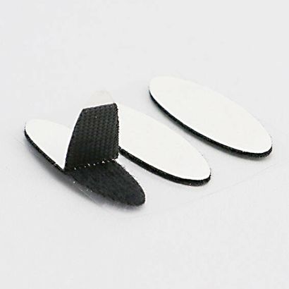 Klettpunkte oval, paarweise Haken und Flausch Rolle mit 1,700 Paar | schwarz