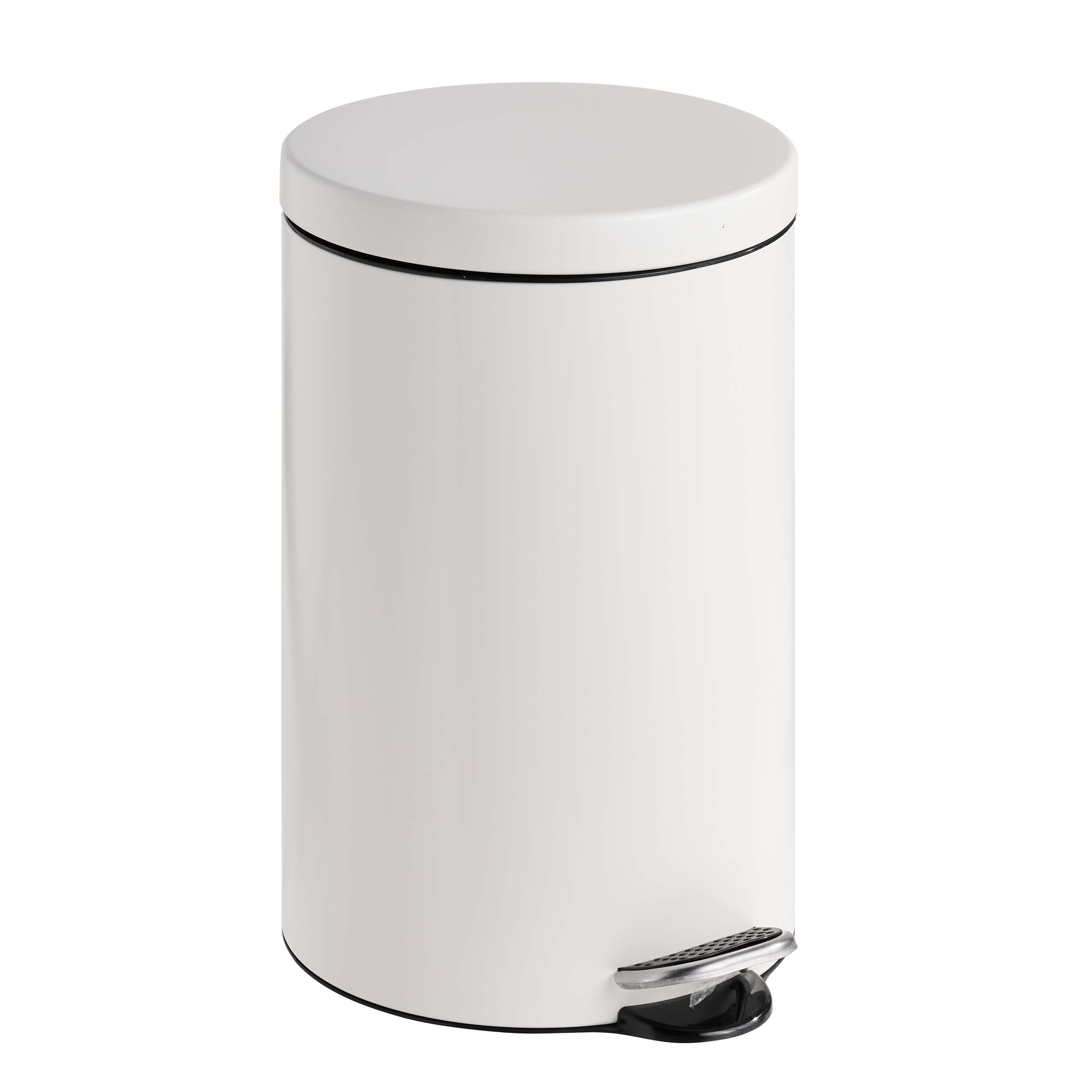 Treteimer 12 L Stahl | weiß | matt