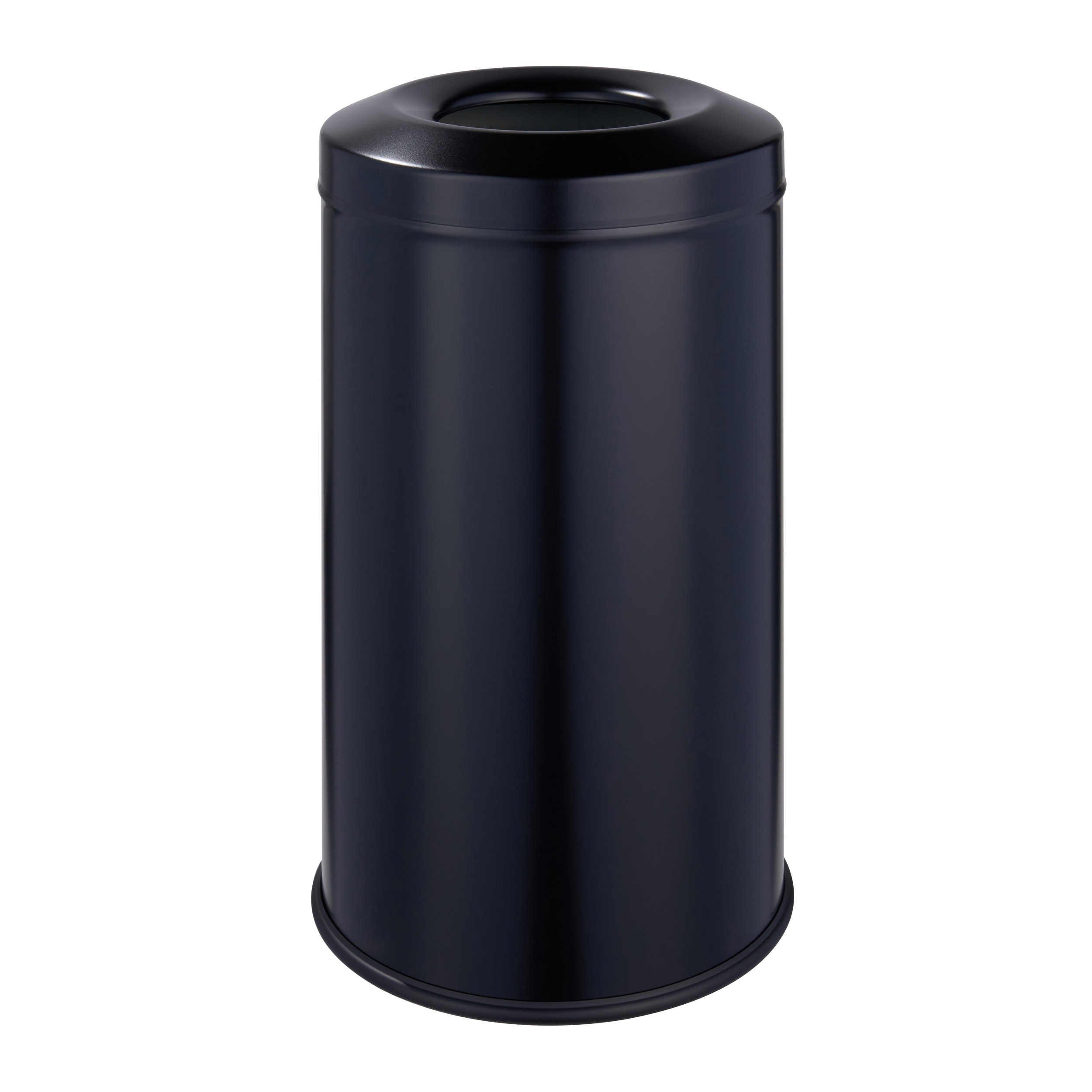 Mülleimer selbstlöschend 20 L Stahl | schwarz | matt