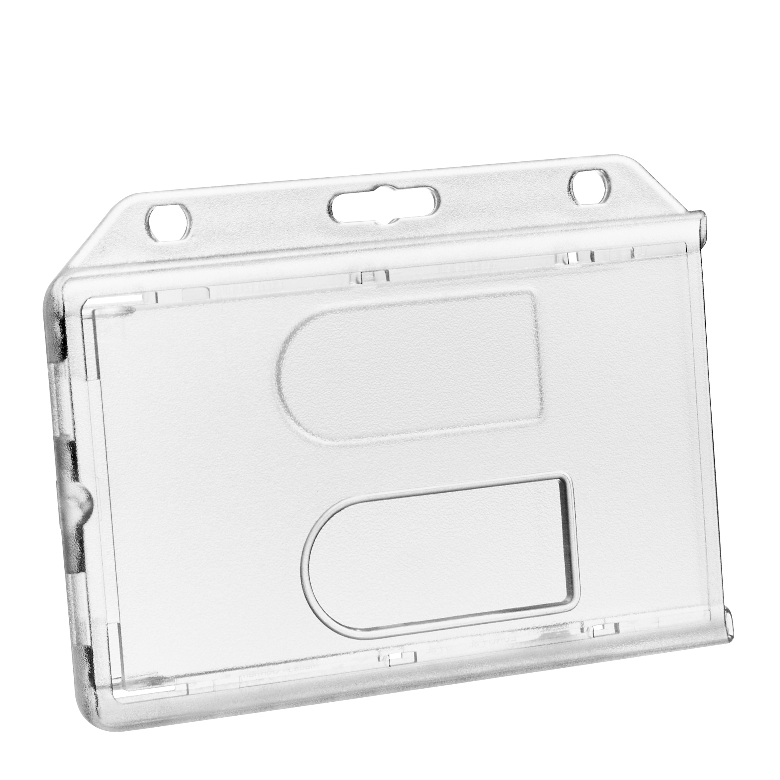 Ausweishüllen für 2 Karten mit Daumenaussparungen, Hartplastik, transparent