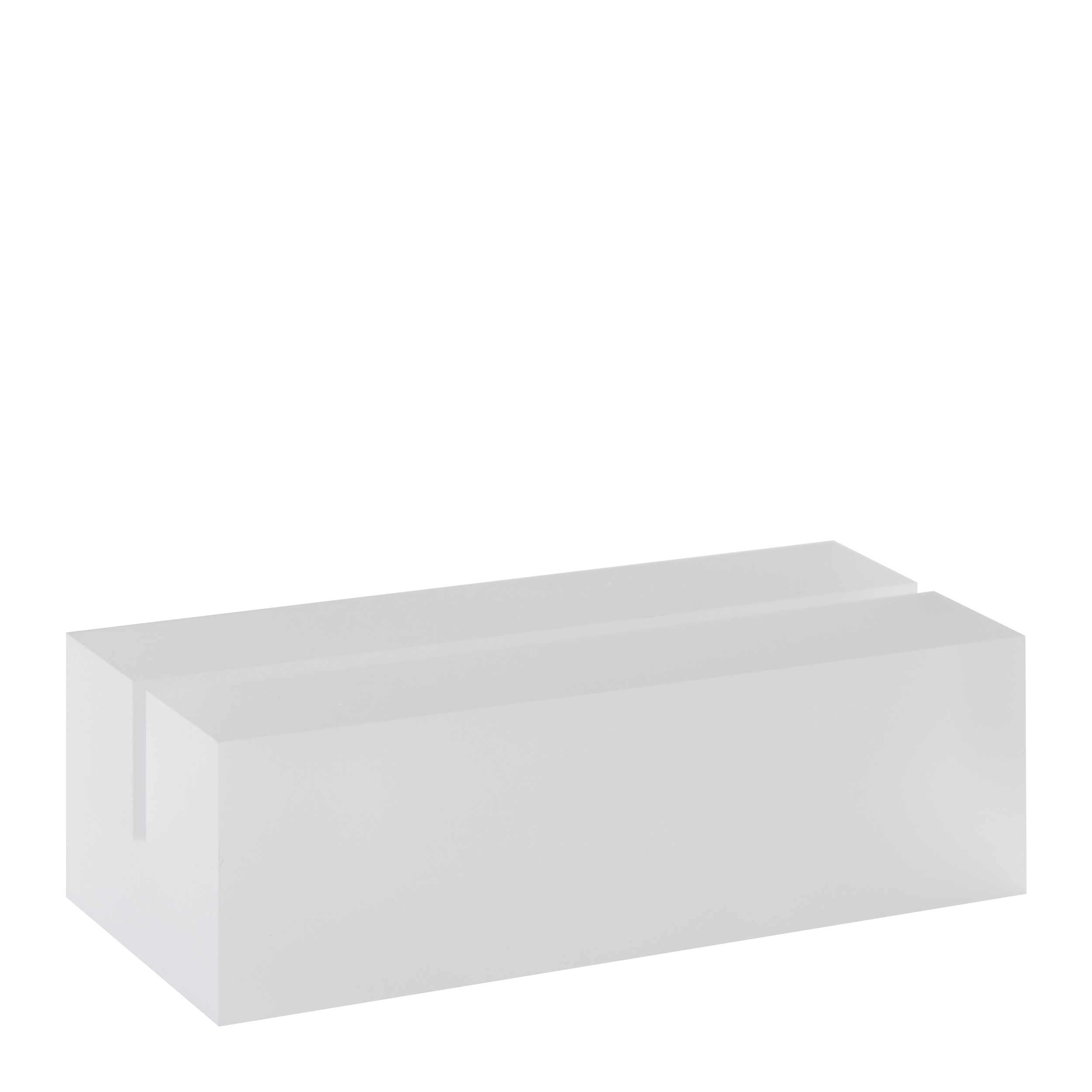 Kartenhalter aus Acryl, Sockel für variables Stecksystem MODUL 100 mm | transparent | matt, Acryl (PMMA)