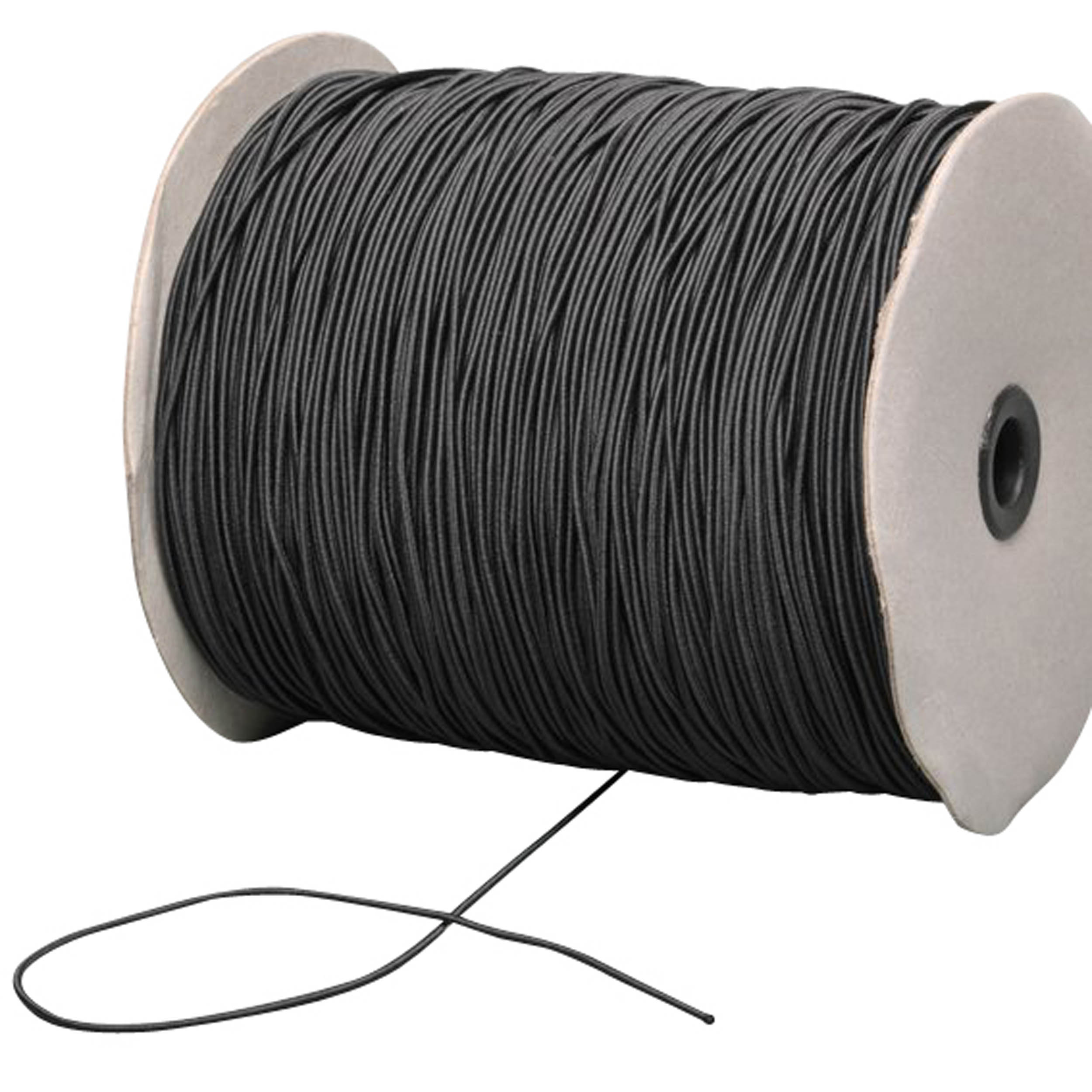 500 m Gummikordel, 2,2 mm, schwarz, Gummischnur, Hutgummi, Rundgummi, elastische Kordel, Latex|Polyester