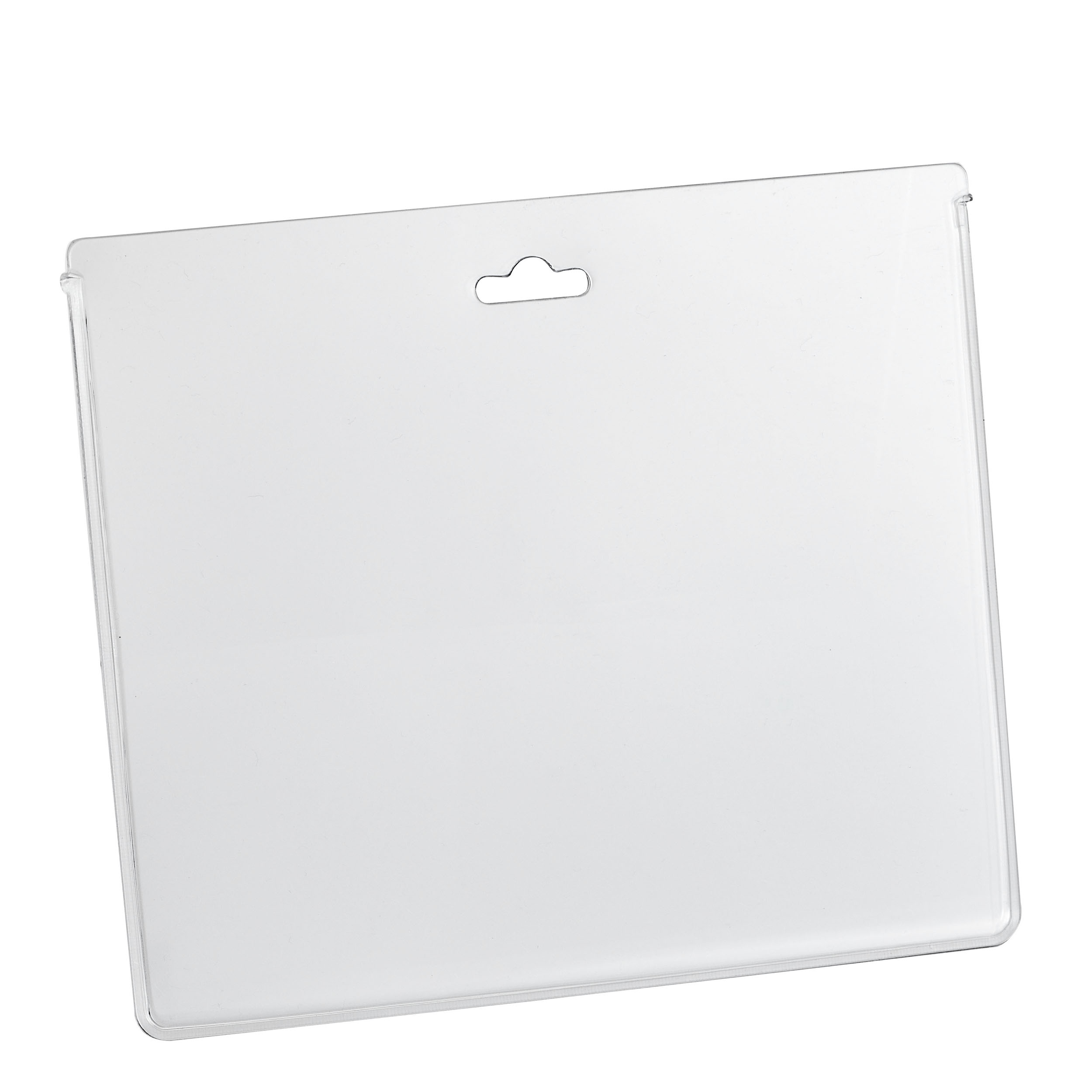 50 Ausweishüllen, Kartenhüllen, DIN A7, Querformat, Euroloch, Hart-PVC 400 μm, transparent klar