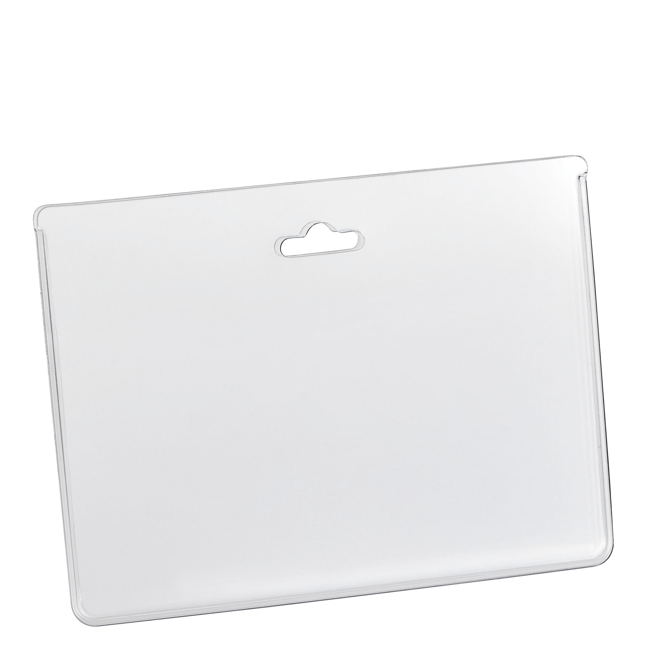 100 Ausweishüllen, Kartenhüllen, Scheckkartenformat, Querformat, Euroloch, Hart-PVC 400 μm, transparent klar