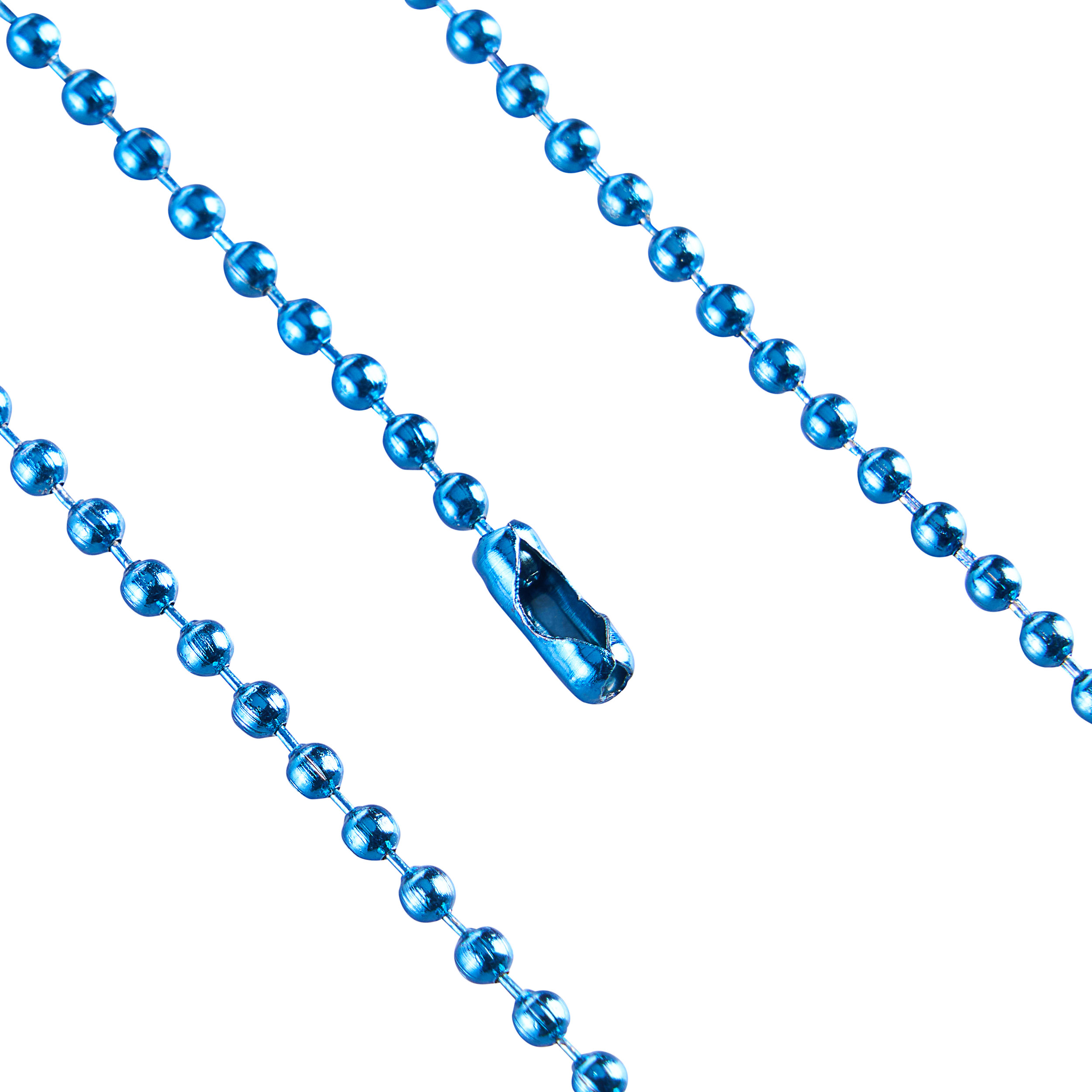 100 Kugelketten mit Verschluss 102 mm | 2.4 mm | blau |, Metall