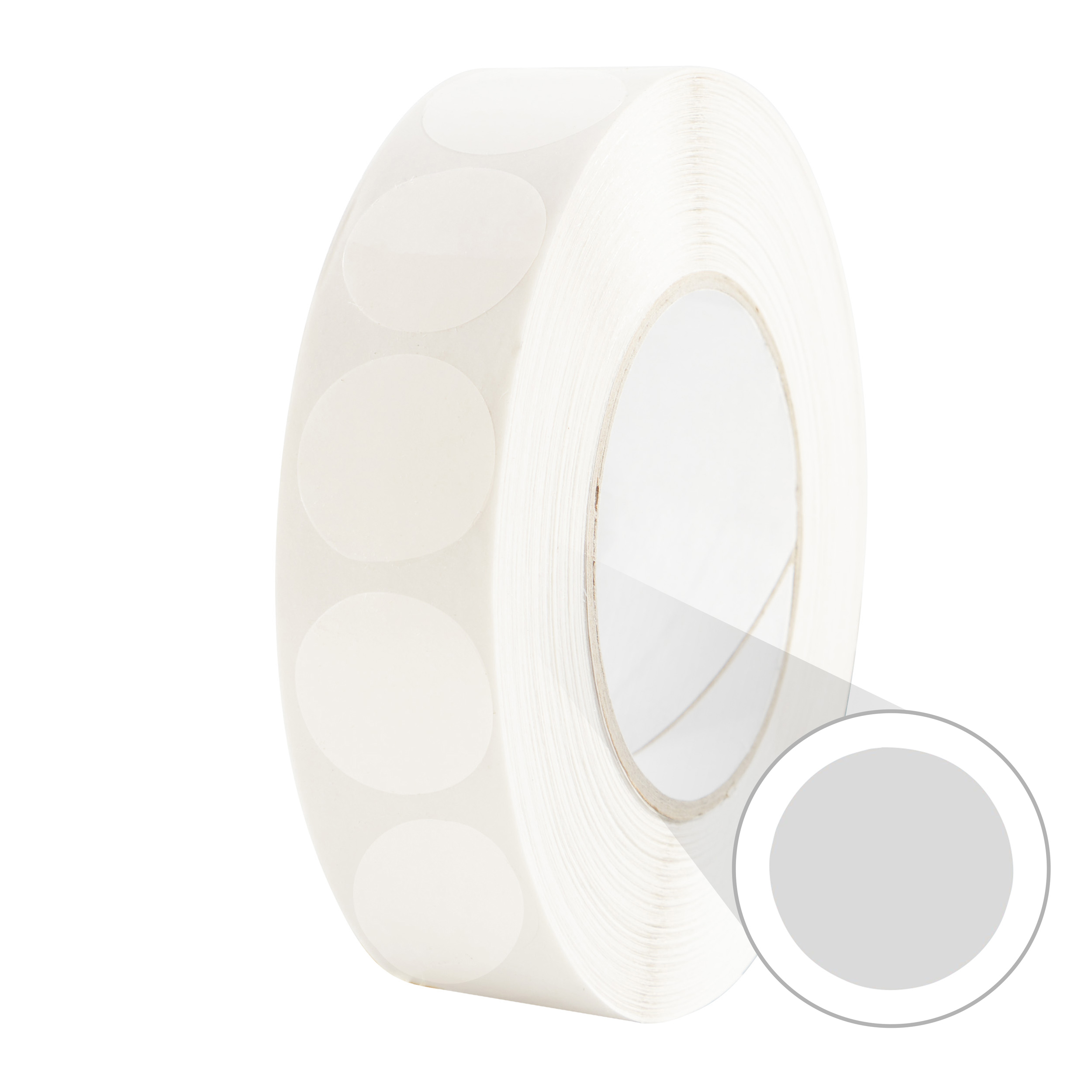 Klebepunkte, einseitig stark haftend, 40 mm, transparent, 1000 Stück, PE