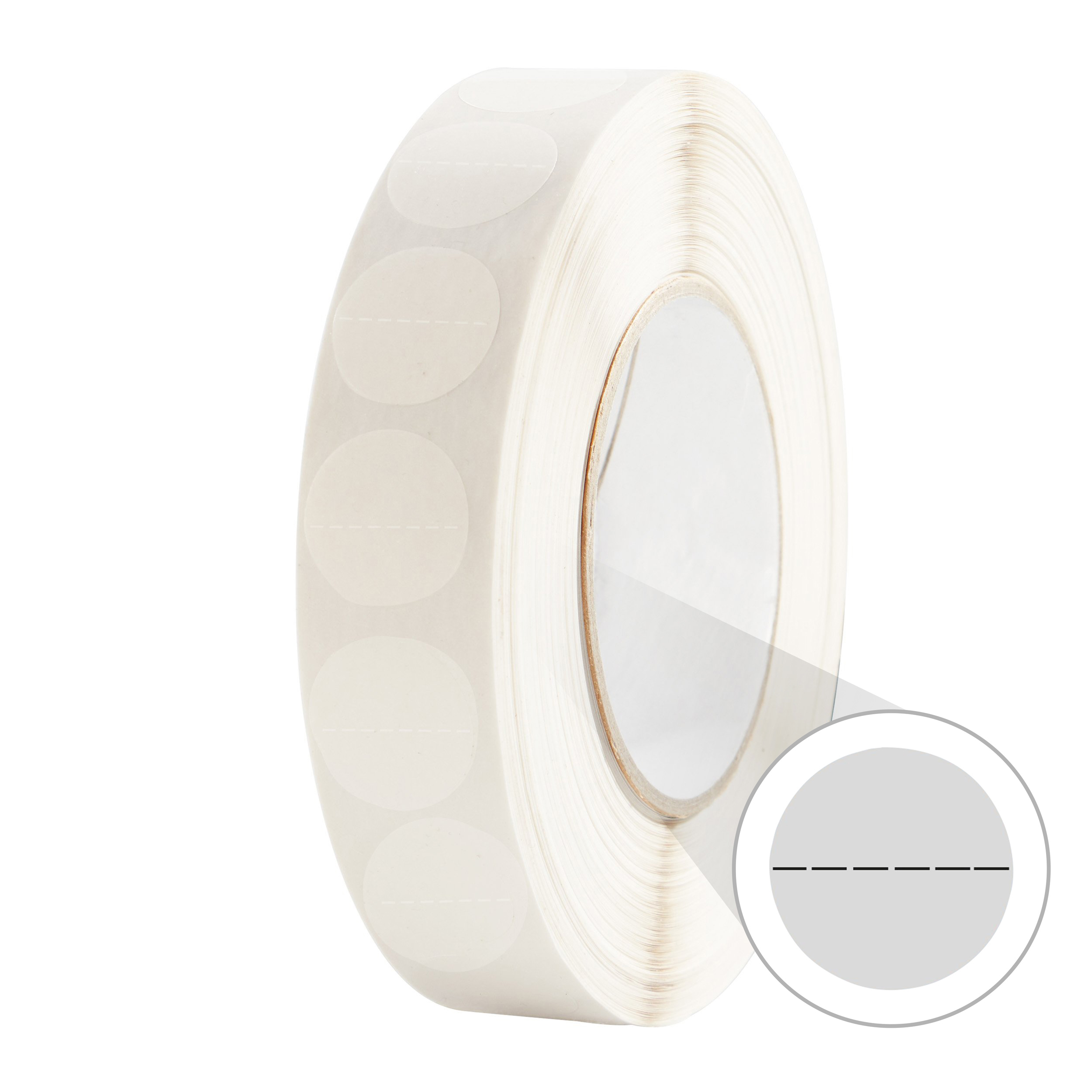 Klebepunkte, einseitig stark haftend, mittig perforiert, 30 mm, transparent, 3000 Stück