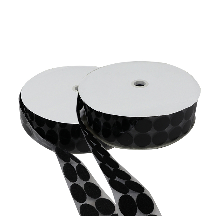 1 Set - Klettpunkte auf Rolle, Set - Haken & Flausch | 33 mm | schwarz, Nylon|Polyester