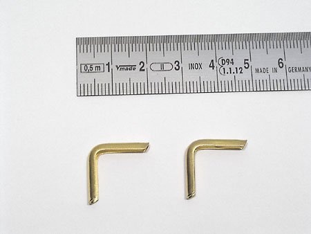 100 Buchecken Metall A 16 - 16 x 16 mm | vermessingt, gold