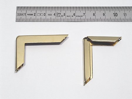 100 Buchecken Metall PS 37 x 50 R - 37 x 50 mm | vermessingt, gold