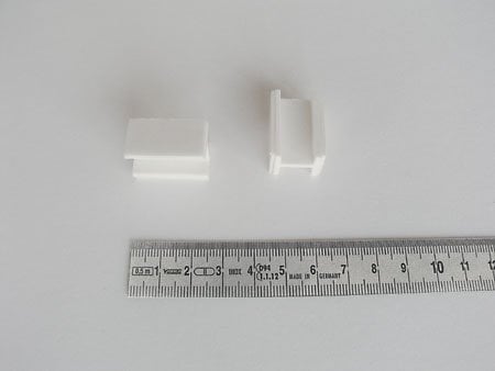 100 Abstandshalter selbstklebend, 15 mm Abstand, Klebefläche 25 x 15 mm, weiß