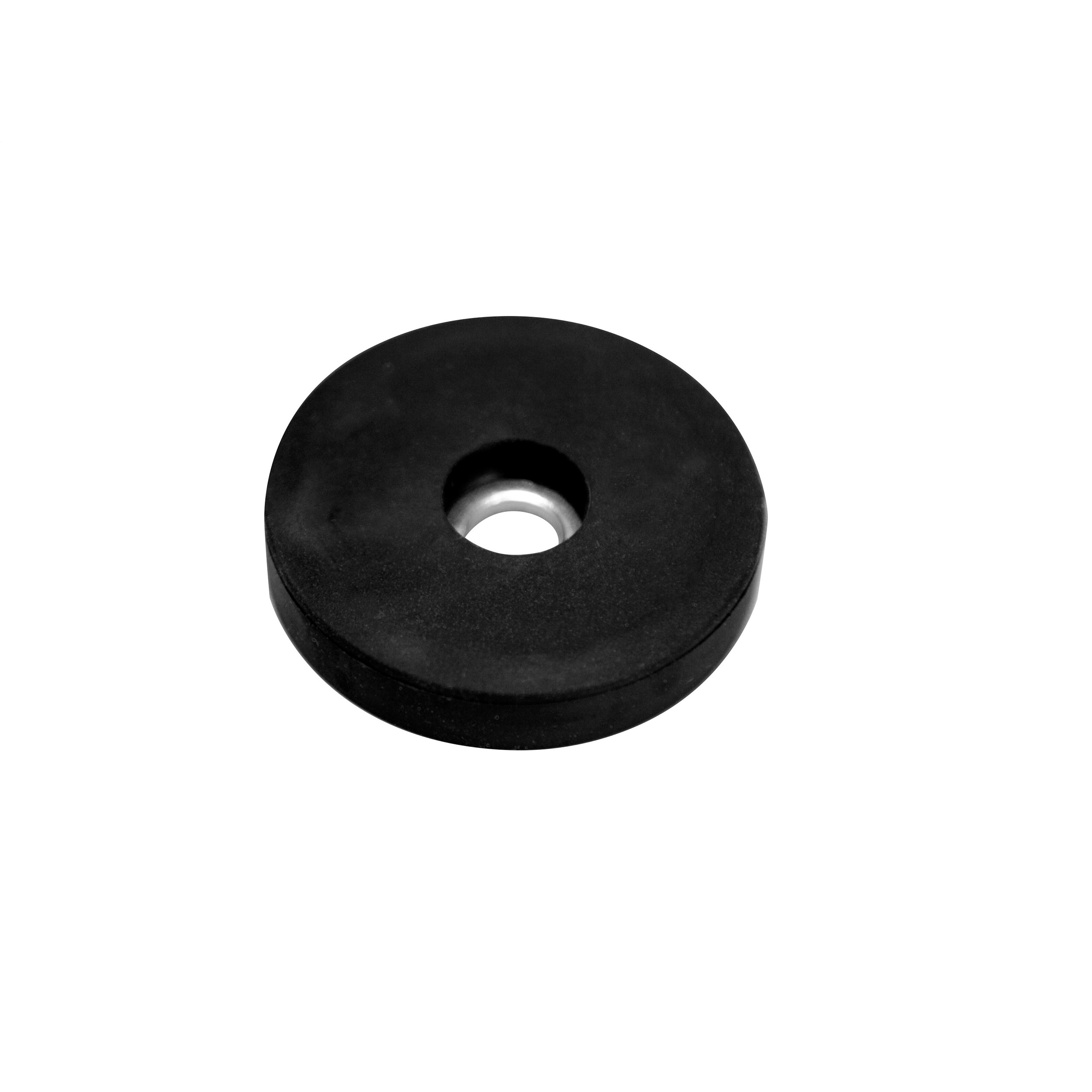 9 Gummierte Magnete mit Zylinderbohrung 31 mm, Neodym|Gummi|Stahl, schwarz