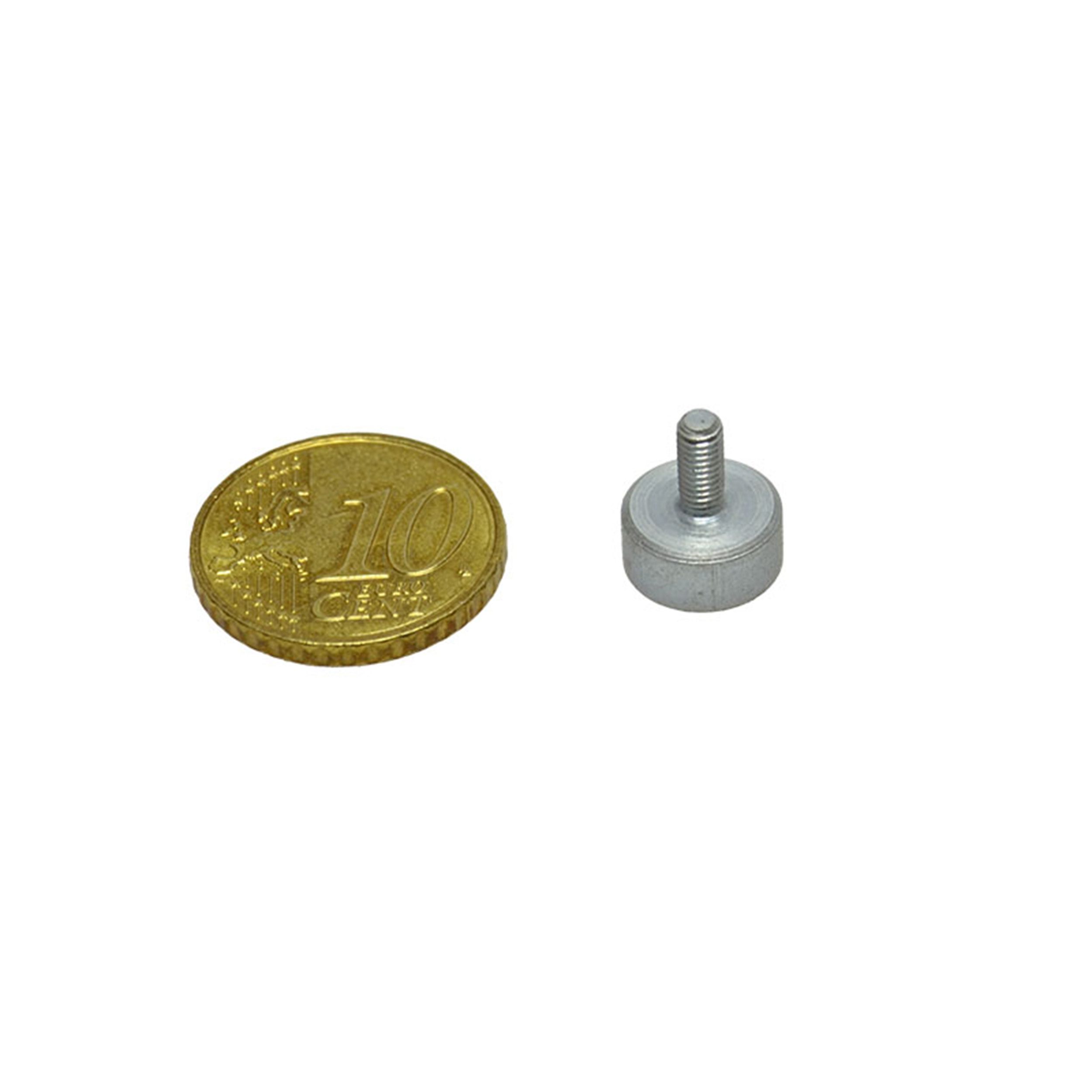24 Neodym-Topfmagnete mit Gewinde 10 mm | M3x7 mm, Neodym|Stahl, silber