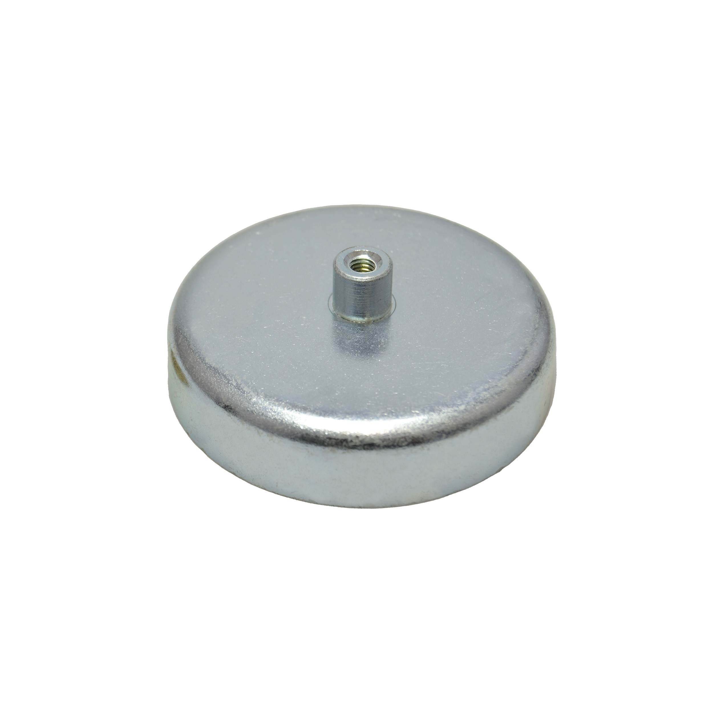 4 Ferrit-Topfmagnete mit Gewindebuchse 80 mm | 34 mm | Ferrit|Stahl, silber