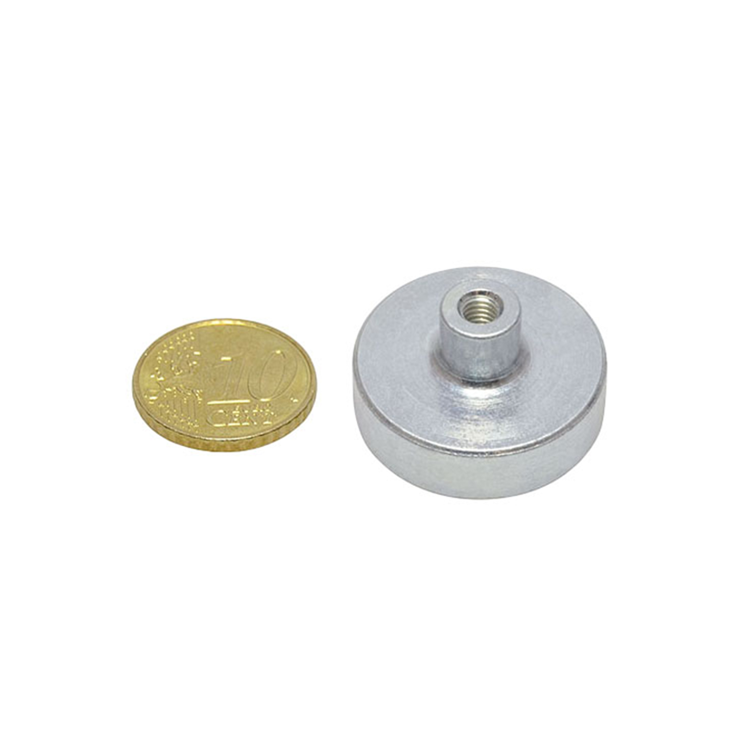 25 mm | verzinkt Topfmagnet mit Gewindebuchse, Neodym | SPRINTIS