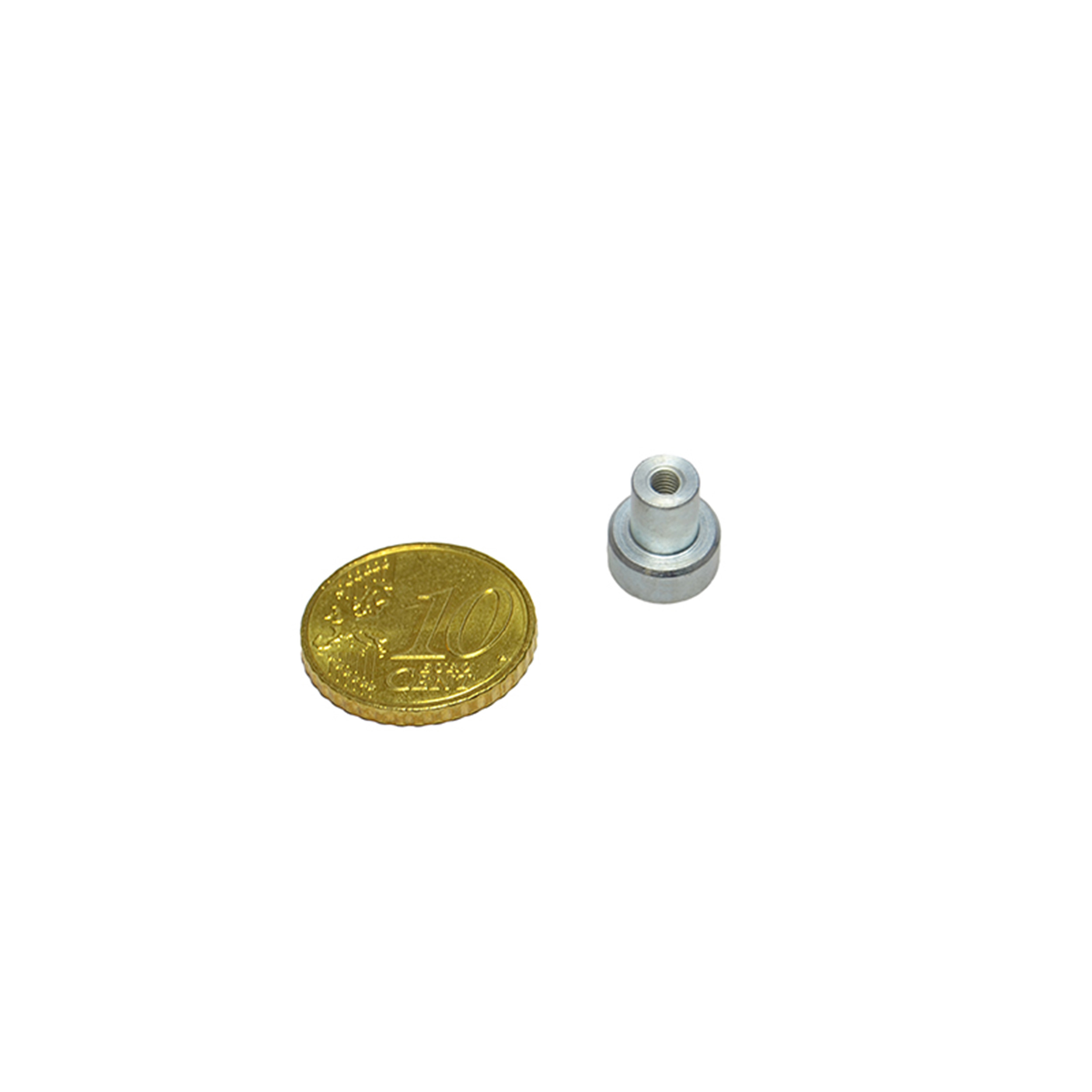 18 SmCo-Topfmagnete mit Gewindebuchse 10 mm, SmCo|Stahl, silber