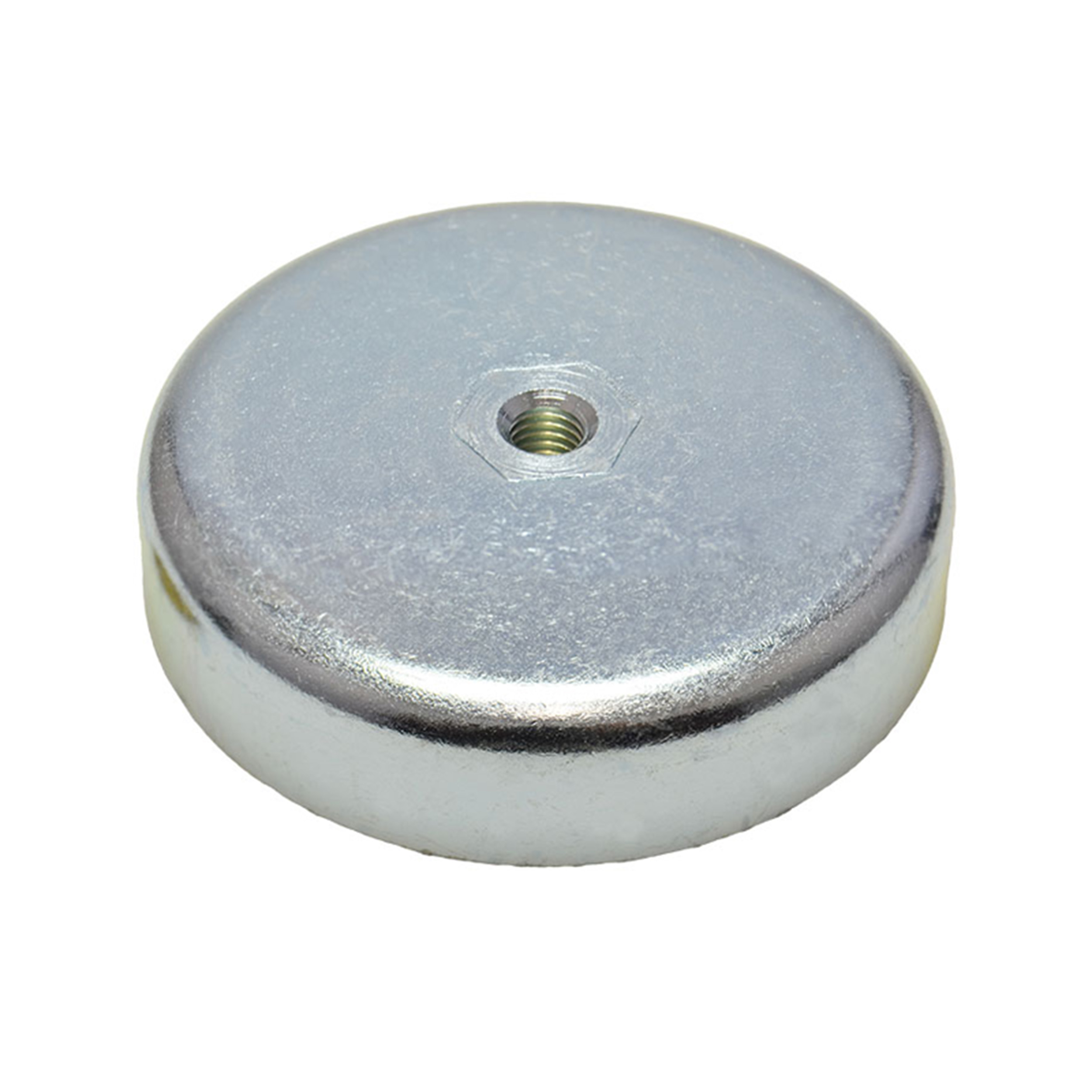 4 Ferrit-Topfmagnete mit Innengewinde 80 mm | M8 | 18 mm, Ferrit|Stahl, silber