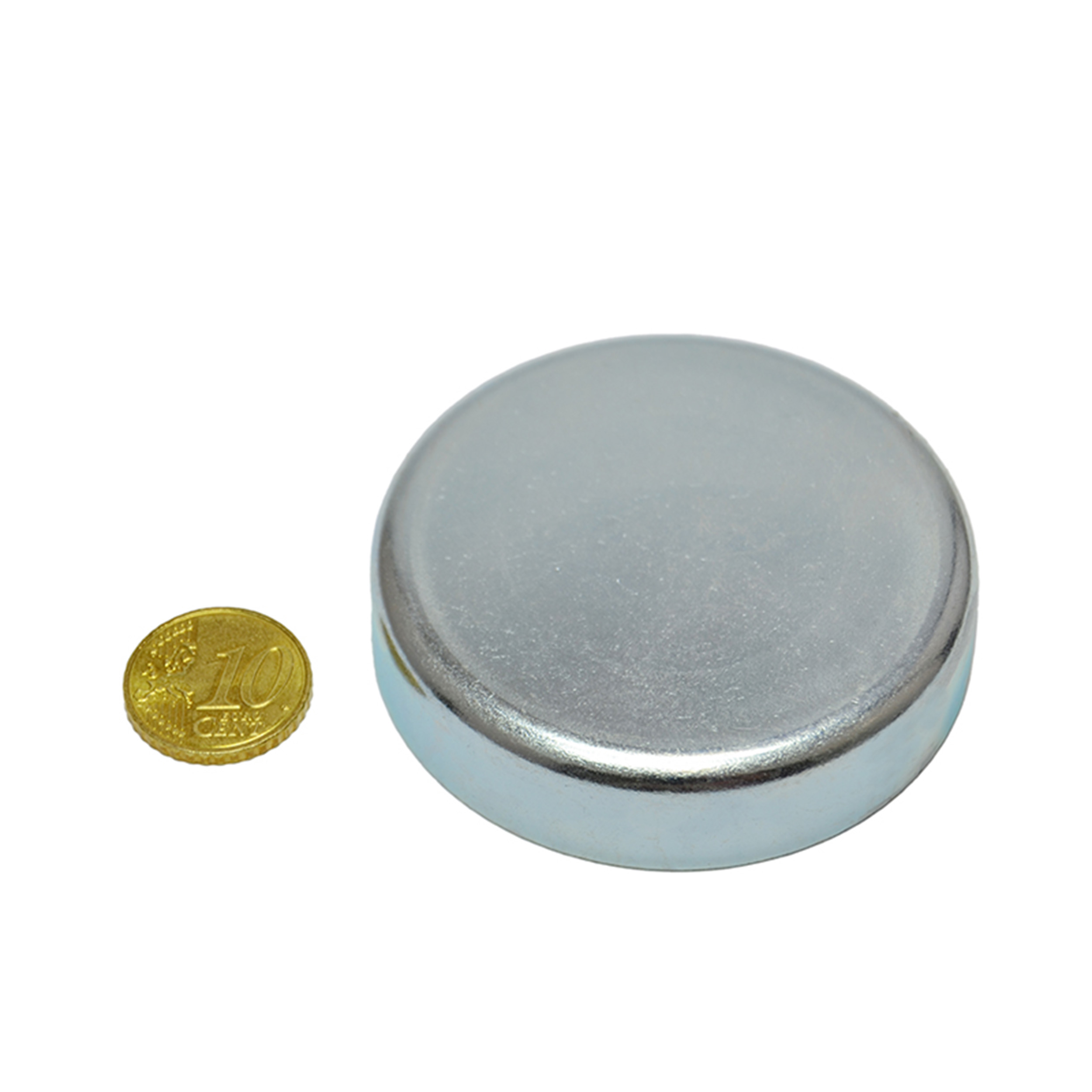 9 Ferrit-Topfmagnete zum Einkleben 63 mm, Ferrit|Stahl, silber