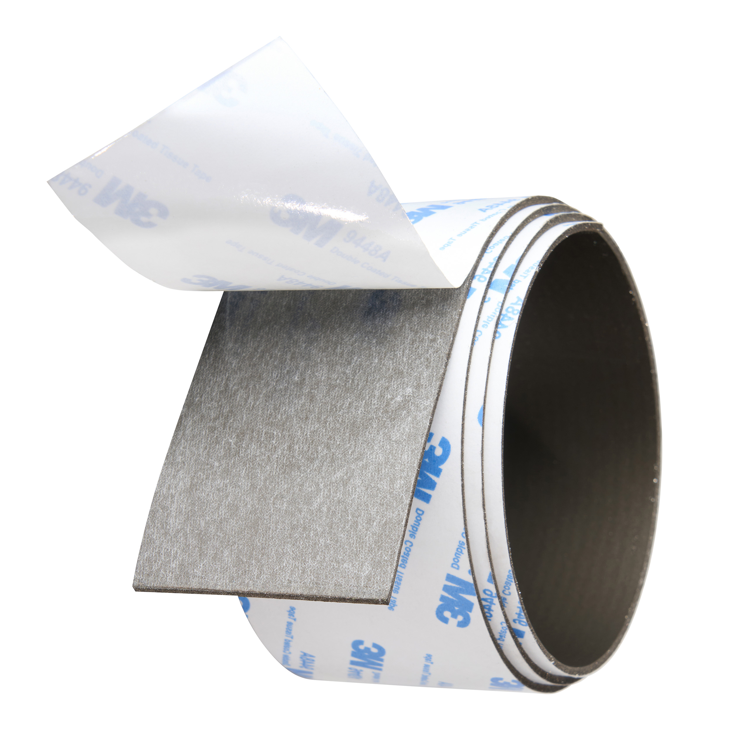 Neodym Magnetband, selbstklebend, extra stark 50 mm | 1.5 mm | 480 g/cm² | 1 m, Neodym|Kautschuk, schwarz|grau