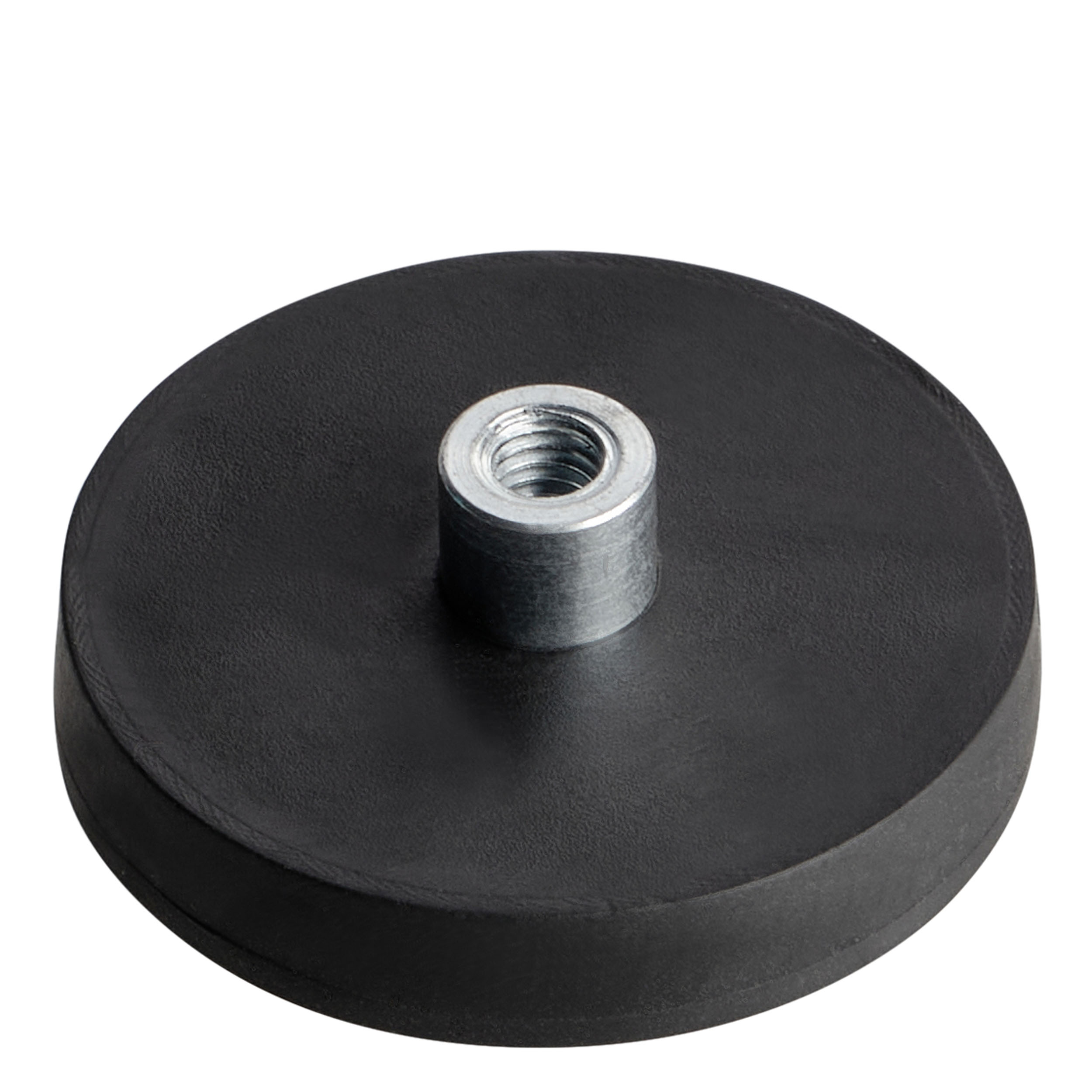 Gummierte Magnete mit Gewindebuchse schwarz | 31 mm | M4, Neodym|Gummi|Stahl