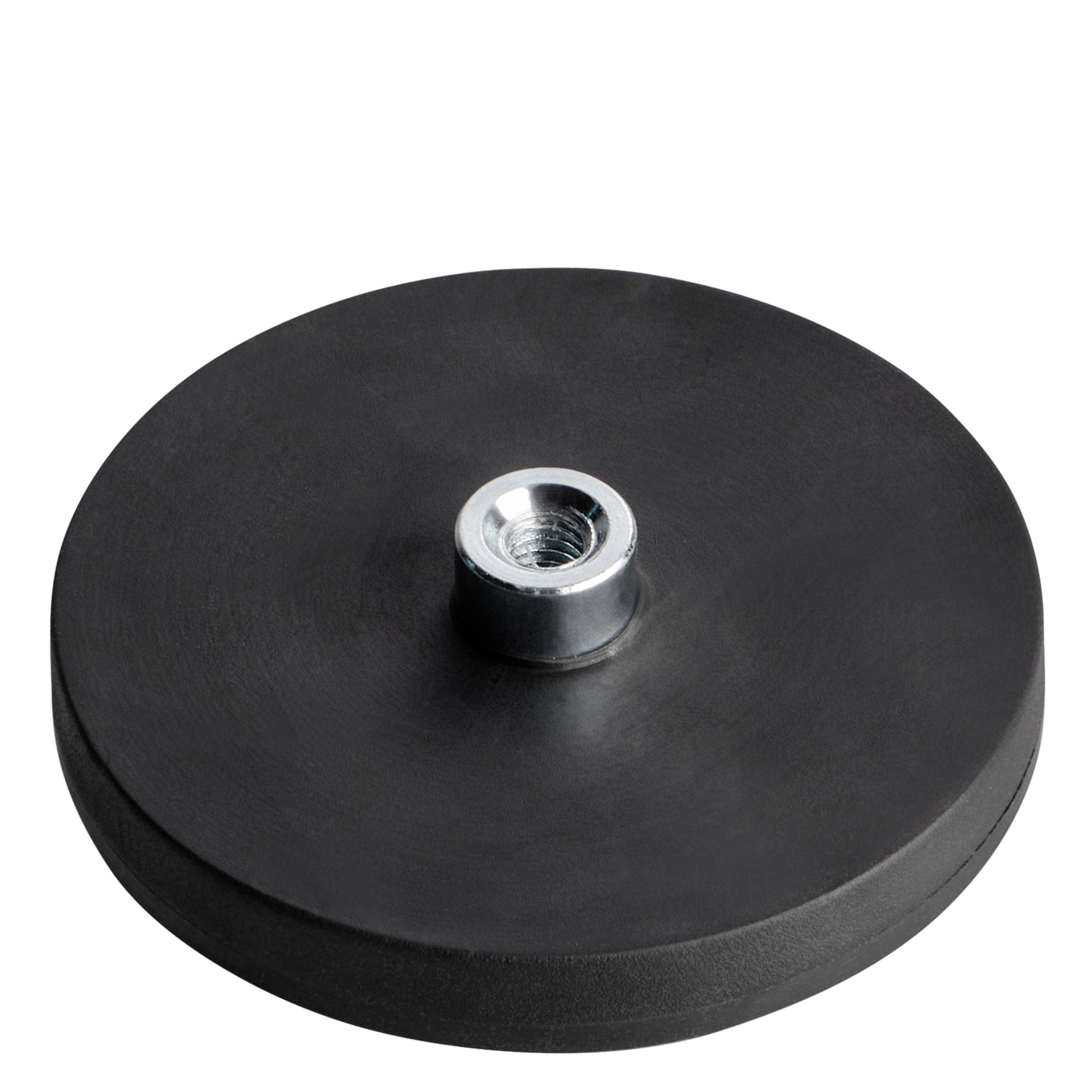 Gummierte Magnete mit Gewindebuchse schwarz | 43 mm | M4, Neodym|Gummi|Stahl