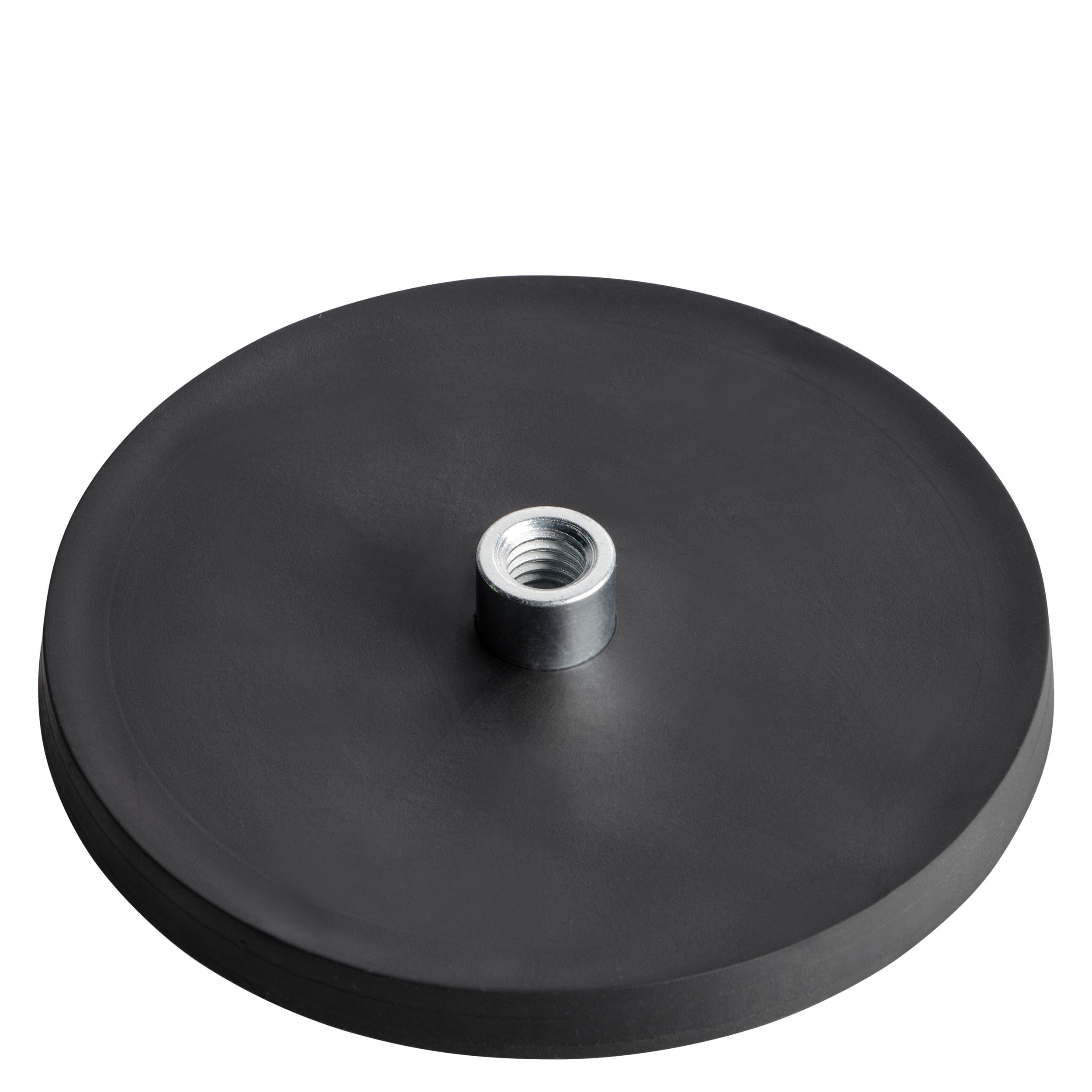 Gummierte Magnete mit Gewindebuchse schwarz | 88 mm | M8, Neodym|Gummi|Stahl