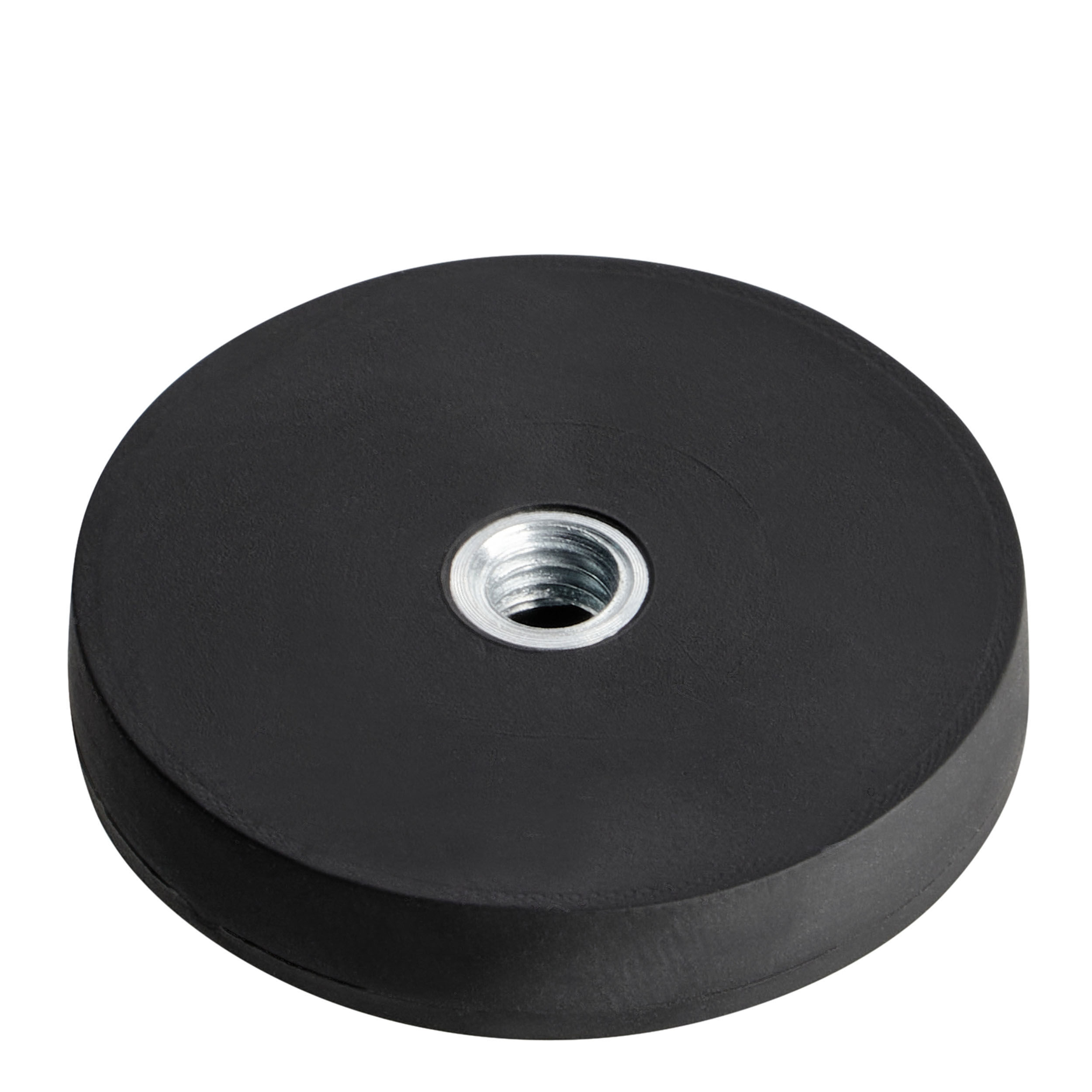 Gummierte Magnete mit Innengewinde schwarz | 31 mm, Neodym|Gummi|Stahl