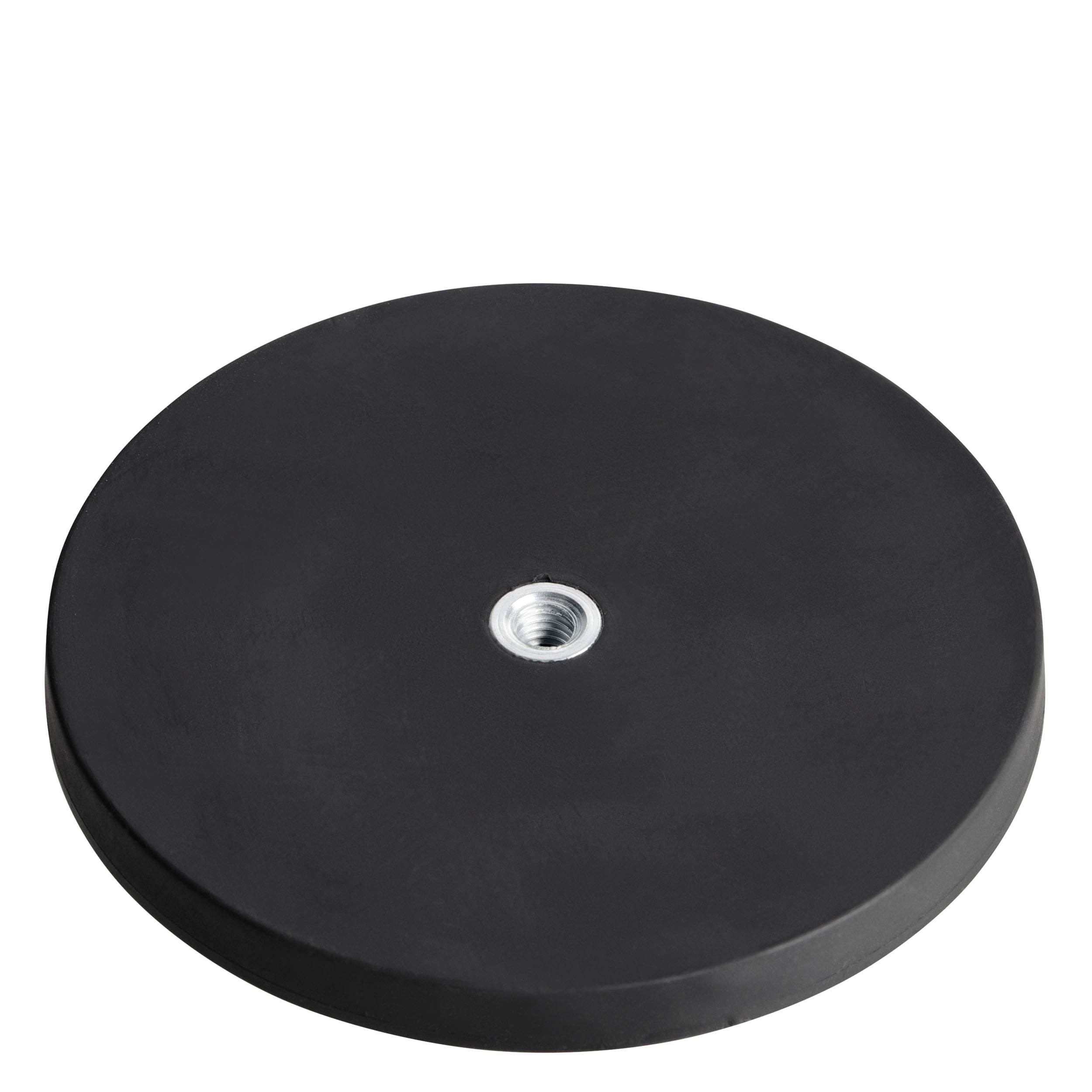 Gummierte Magnete mit Innengewinde schwarz | 88 mm, Neodym|Gummi|Stahl