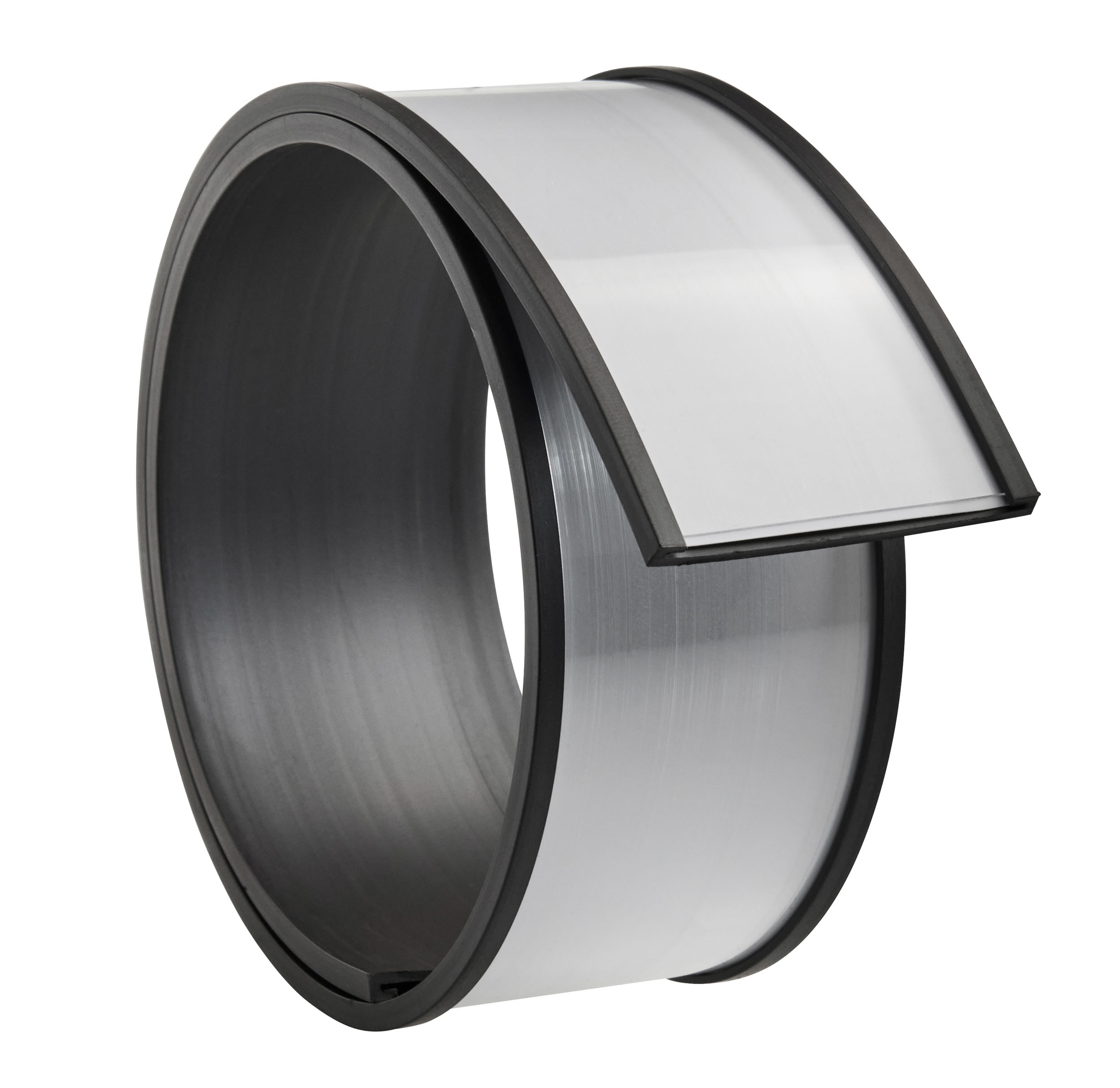 10 Etikettenhalter, C-Profil, magnetisch, Abschnitte 40 mm | 500 mm | nicht selbstklebend, Ferrit, schwarz