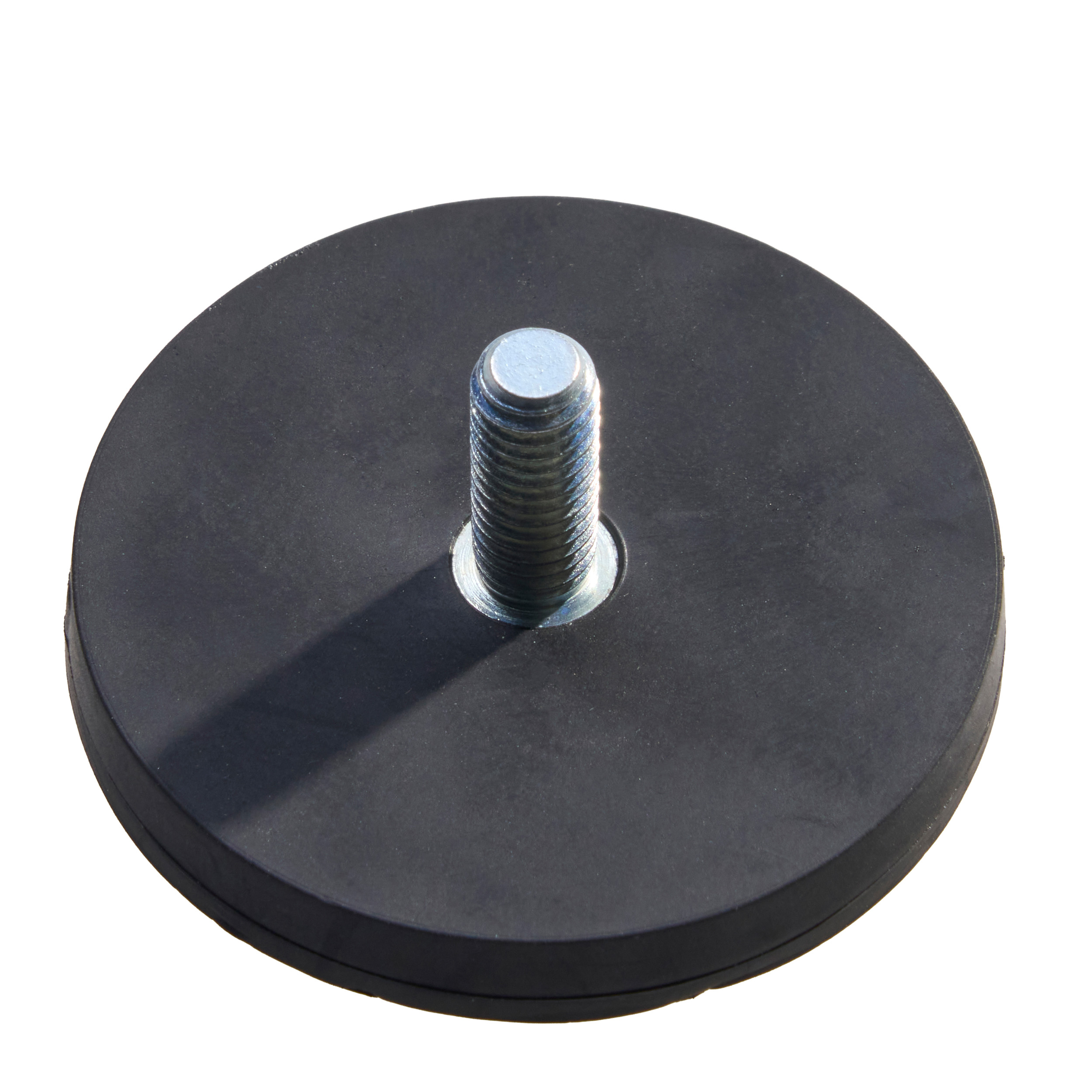 Gummierte Magnete mit Gewinde schwarz | 43 mm | M6x15 mm, Neodym|Gummi|Stahl