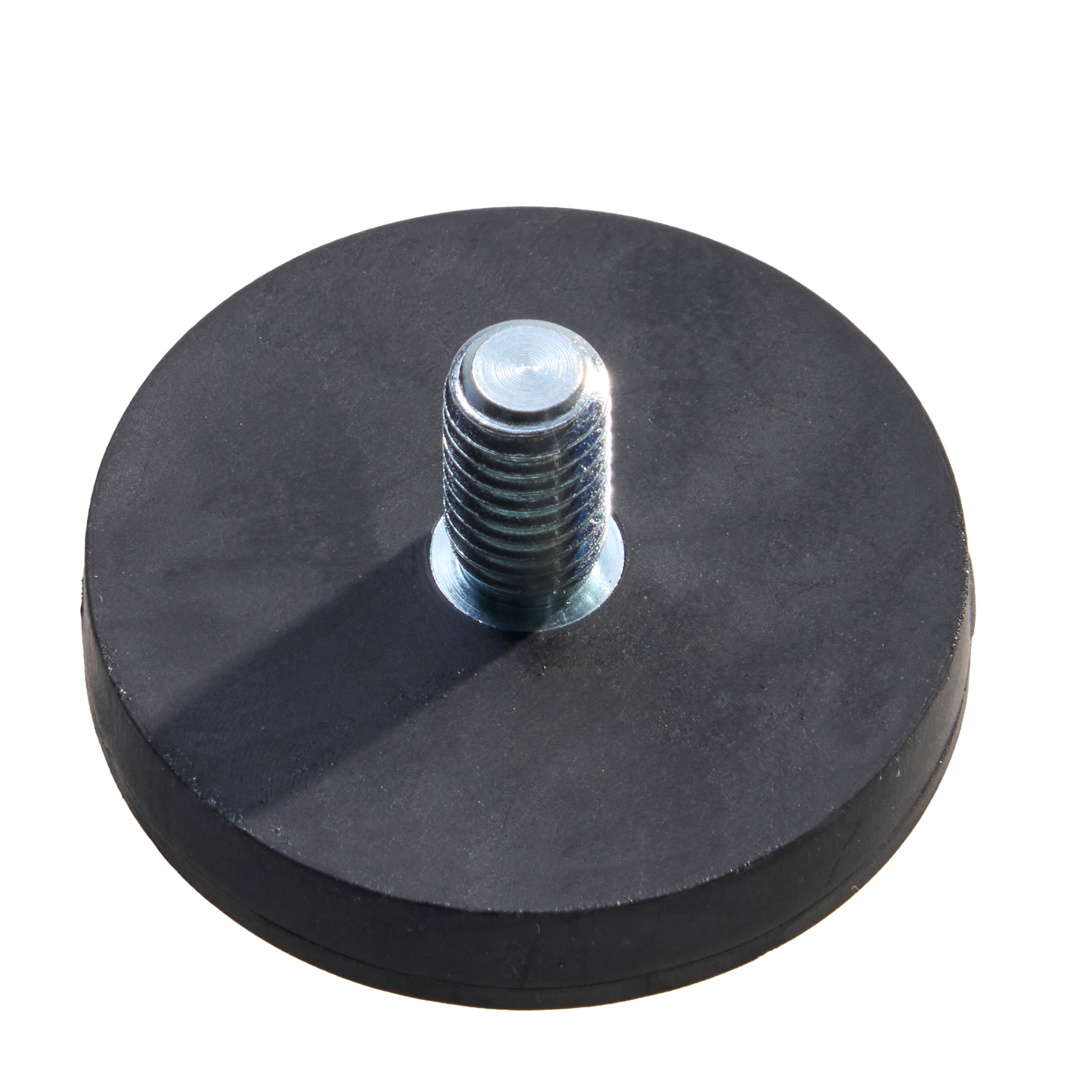 Gummierte Magnete mit Gewinde schwarz | 31 mm | M6x11 mm, Neodym|Gummi|Stahl
