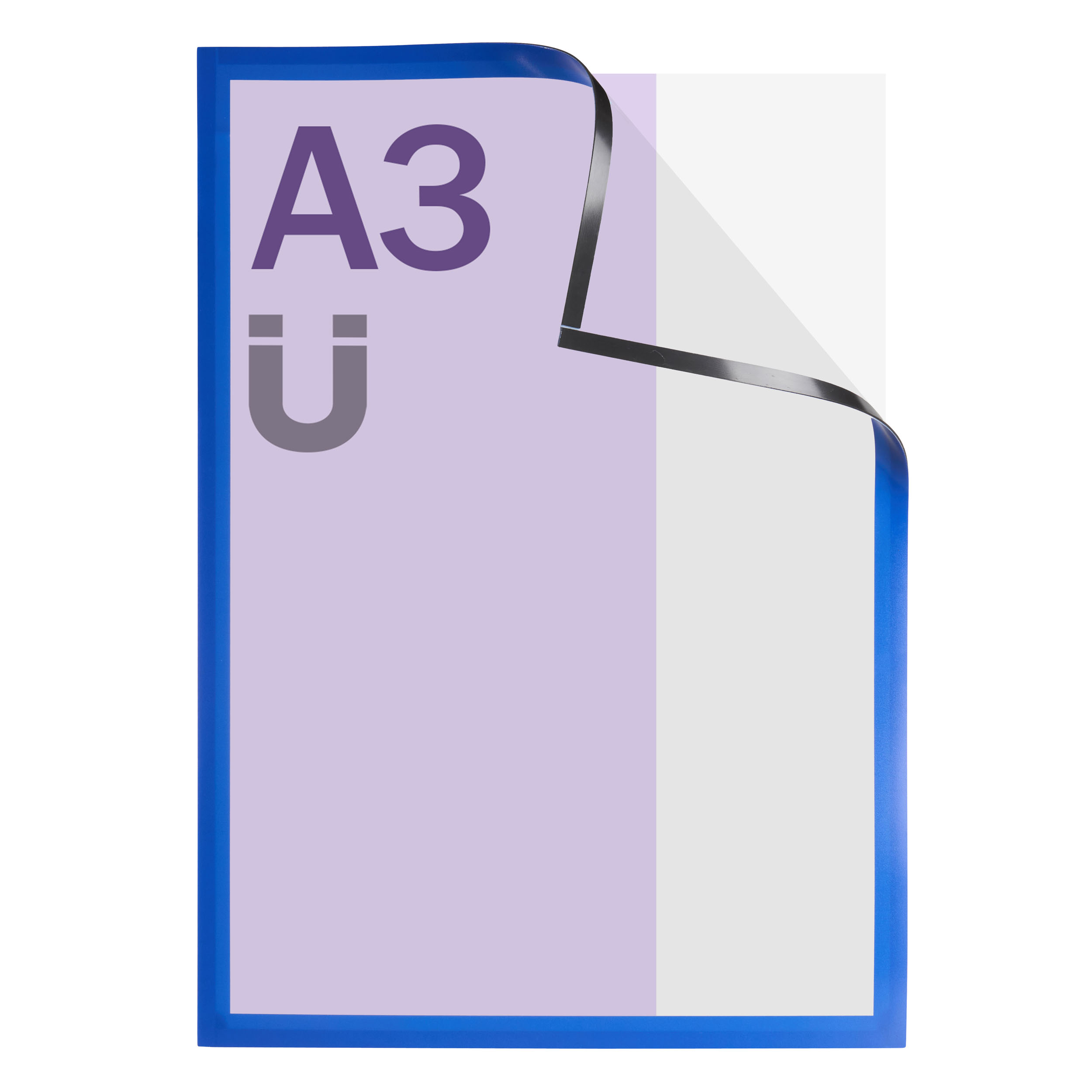 Magnetrahmen A3, magnetisch blau, Hart-PVC