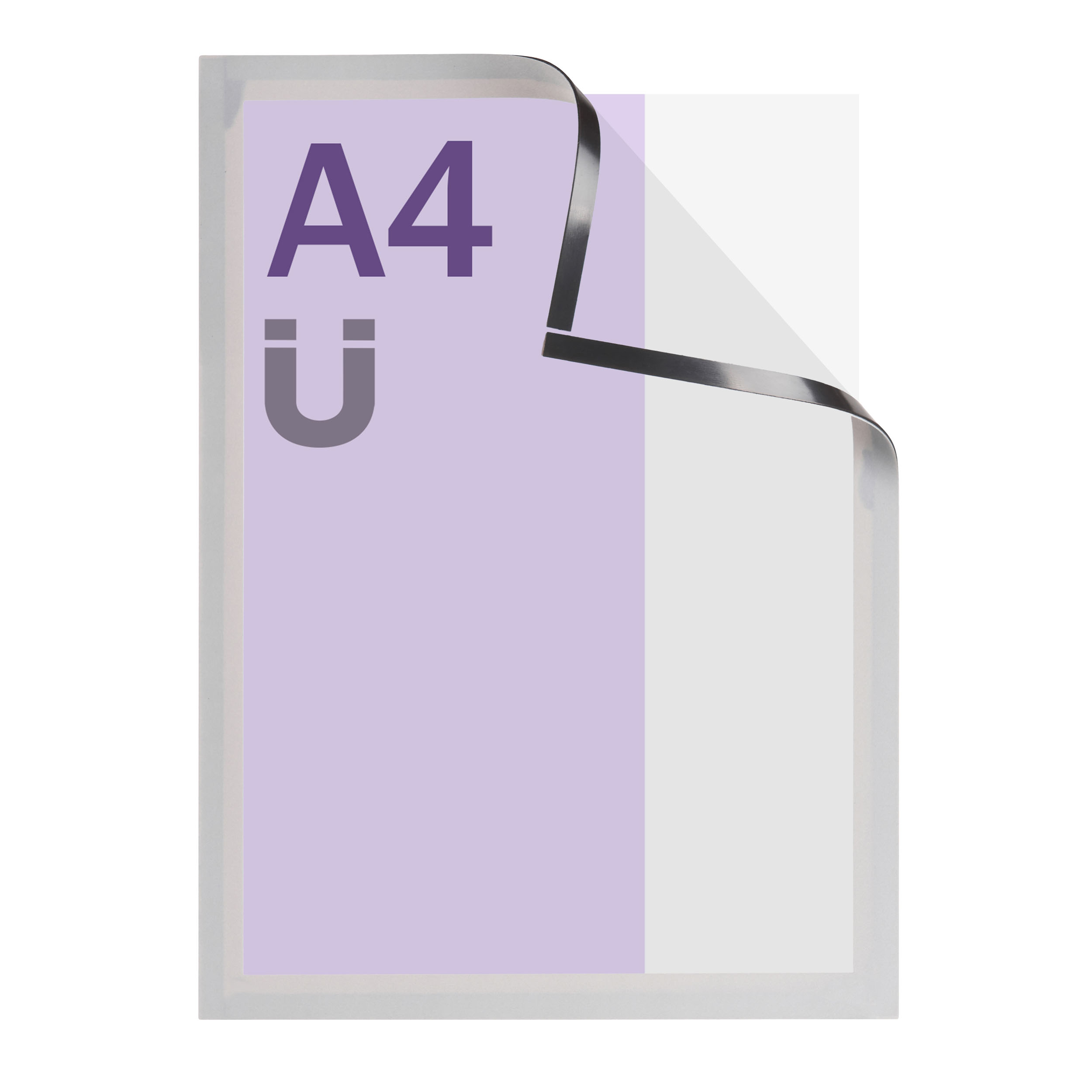 Magnetrahmen A4, magnetisch silber, Hart-PVC