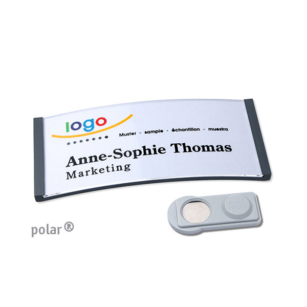 10 Namensschilder polar , magnetisch 74 x 34 mm | anthrazit | smag Magnet, Kunststoff