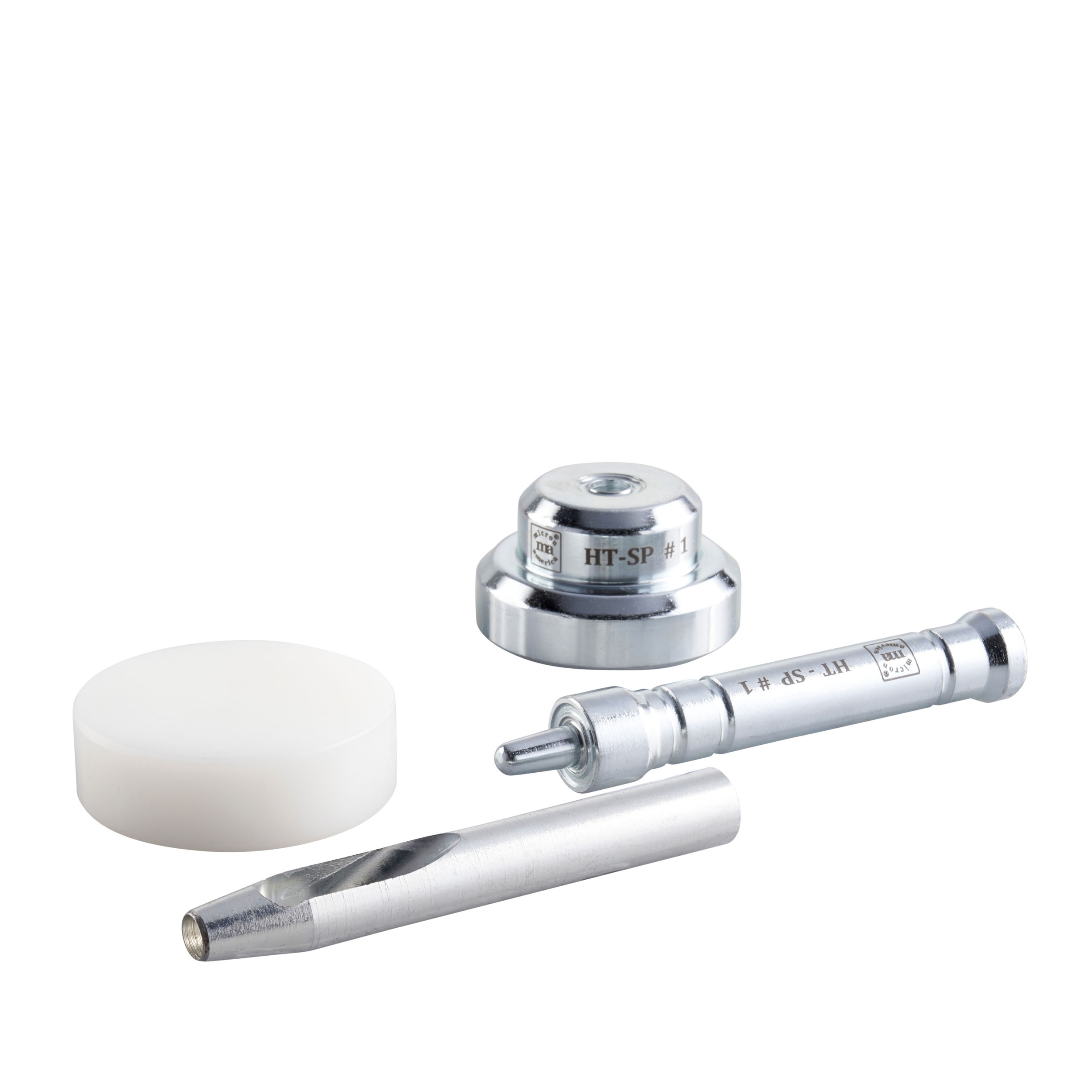 Einschlagstempel, Planenösen-Set für Rundösen #1 ( 8 mm), Werkzeugstahl, silber