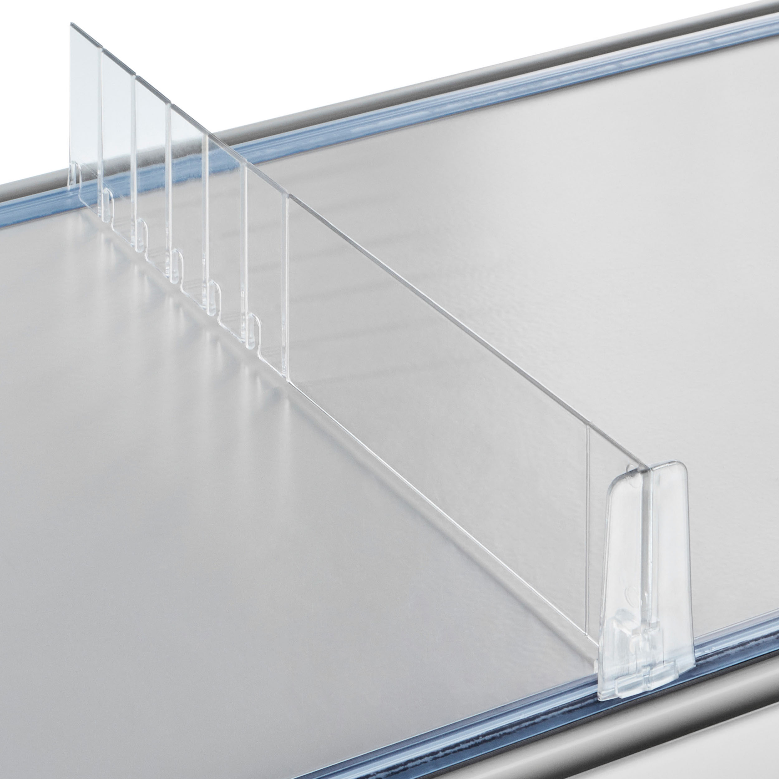 Fachteiler "Flexible" mit Mittelanschlag, transparent 60 mm, PC