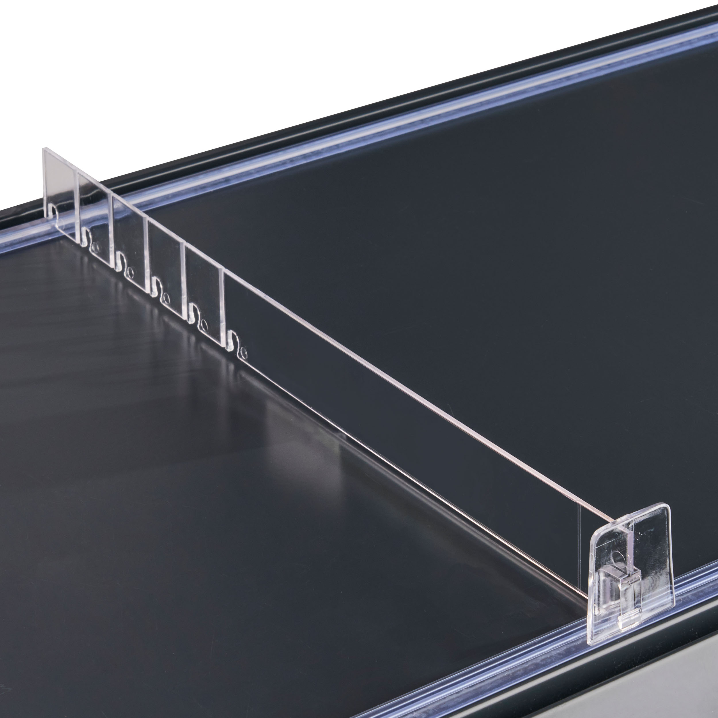 Fachteiler "Flexible" mit Mittelanschlag, transparent 30 mm, Polycarbonat