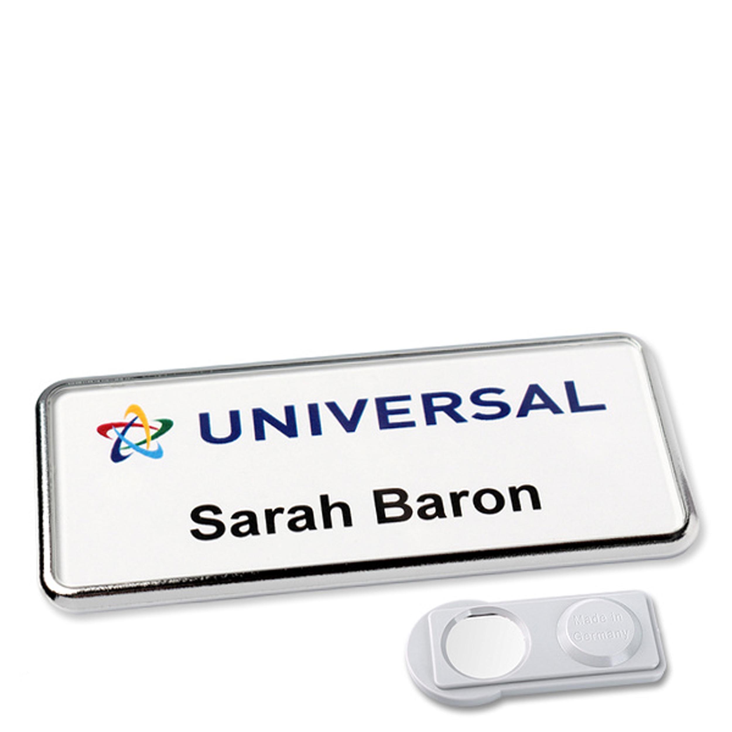 10 Namensschild Icon "Quick Print" chrom | smag Magnet, Kunststoff