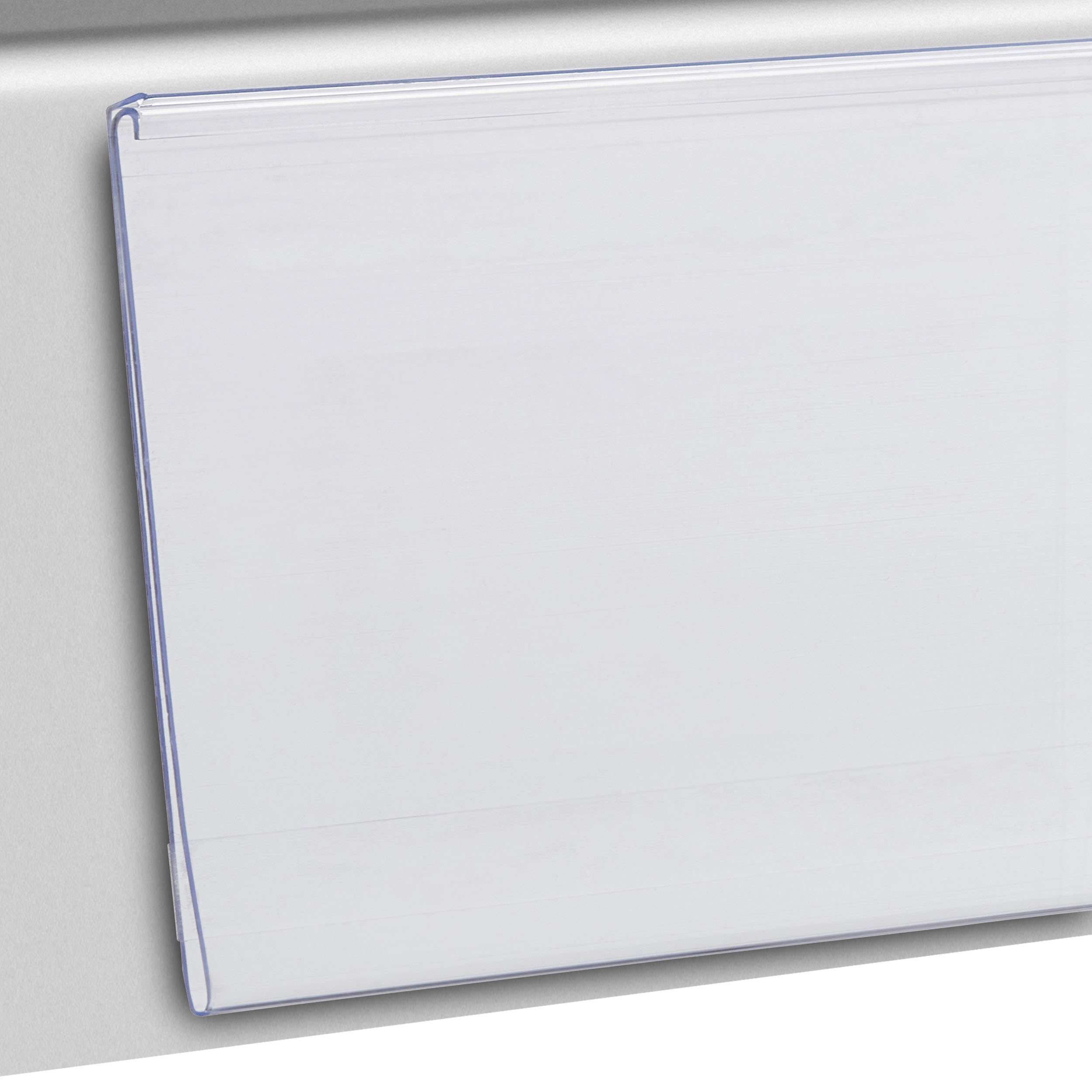 Scannerschiene DBR, selbstklebend, mit C-Raste 105 mm | 1000 mm | zum Kleben (Standardklebeband), PVC, transparent