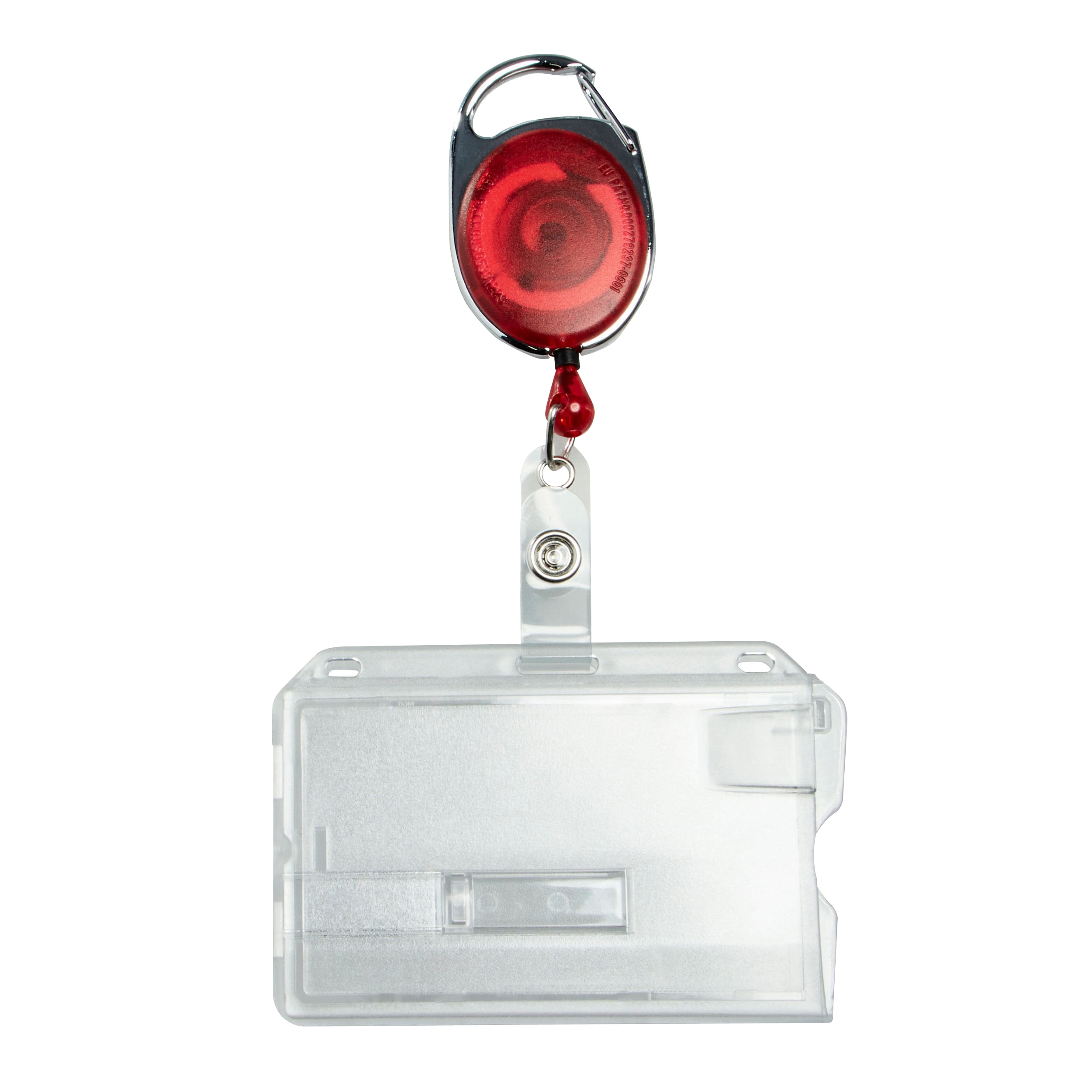 Ausweishüllen Hartplastik mit ausziehbarem Schlüsselanhänger rot | mit Daumenaussparung, matt