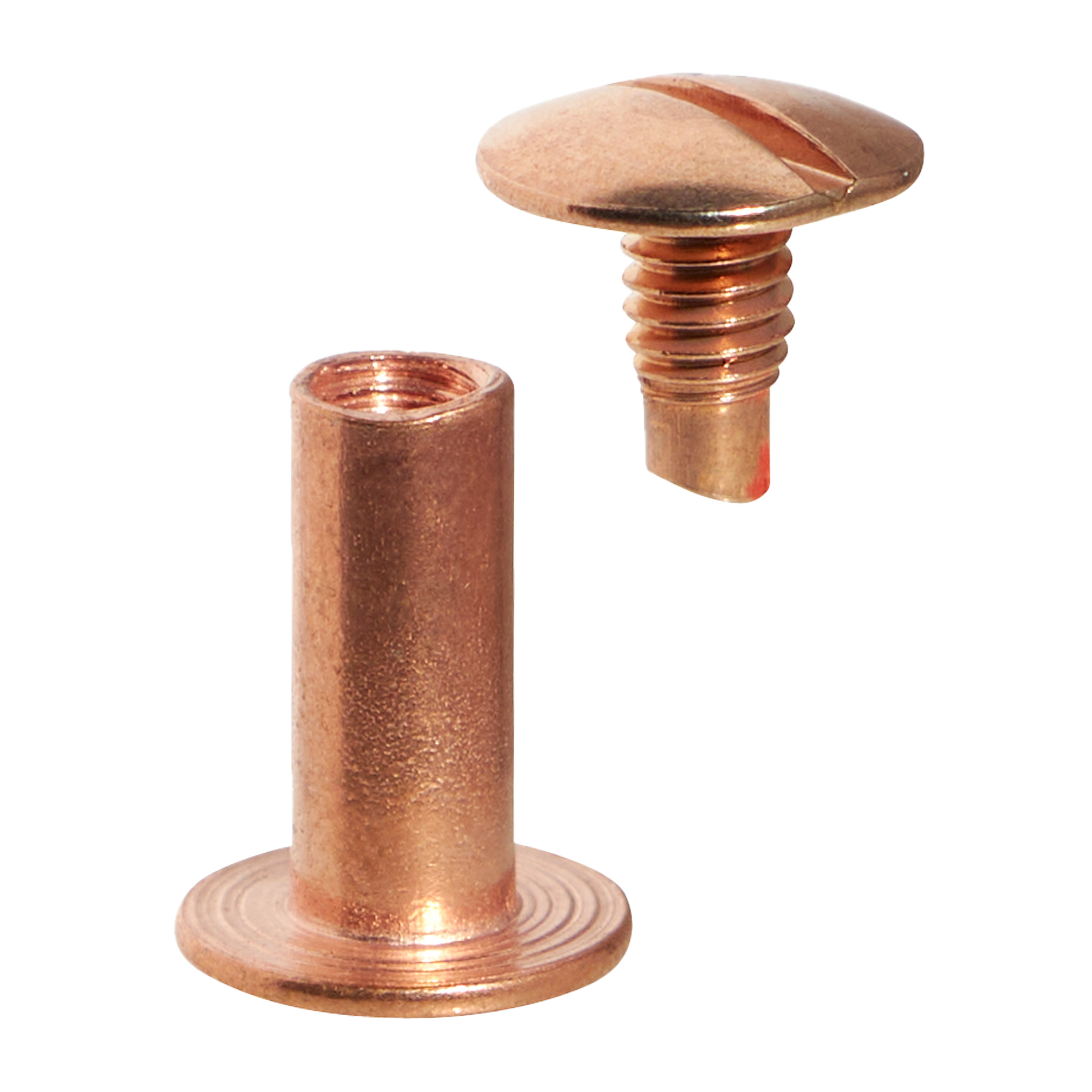 100 Buchschrauben, verkupfert 15 mm, Metall