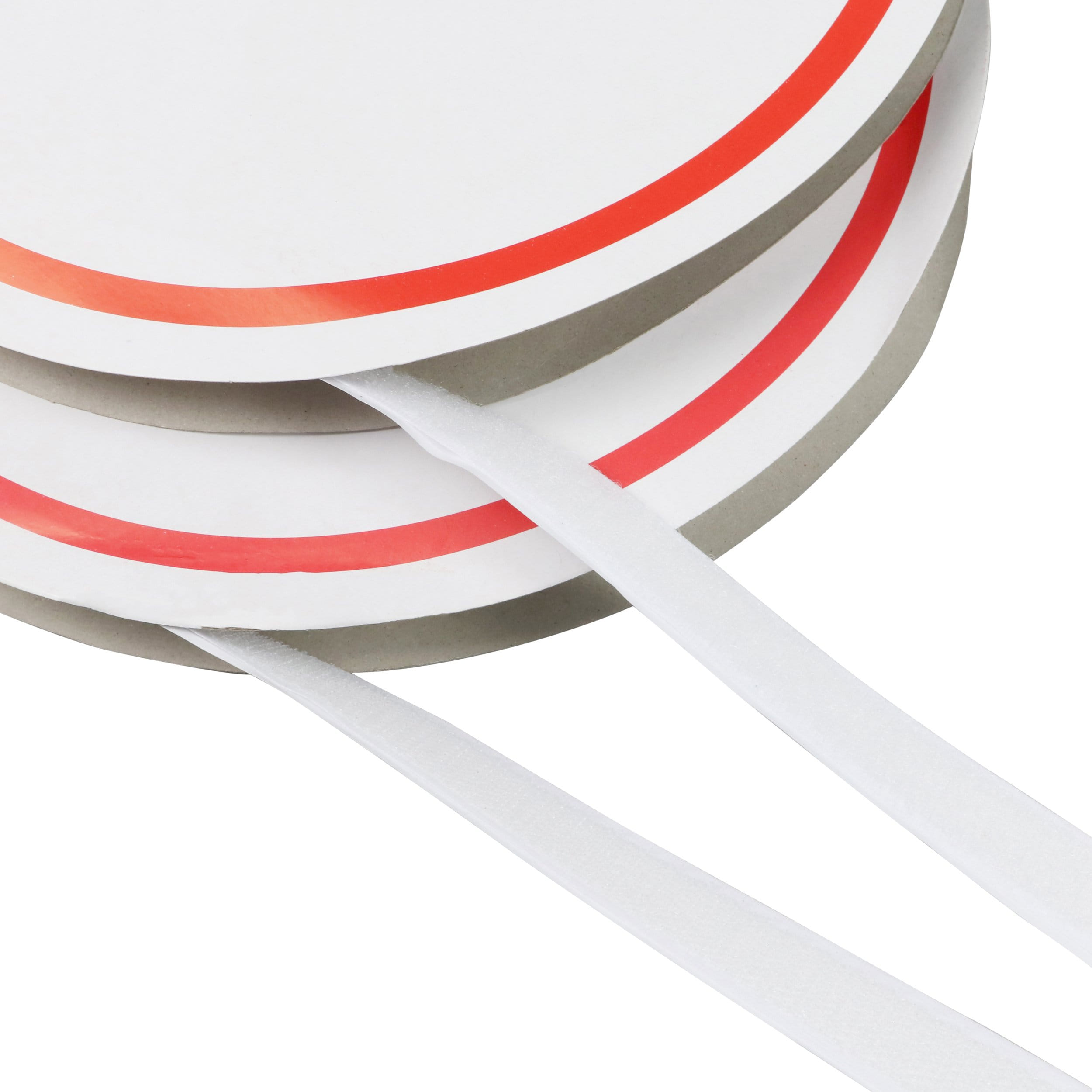 1 Set - Klettband selbstklebend, Set aus 25 m Flauschband und 25 m Hakenband 20 mm | weiß, Nylon|Polyester